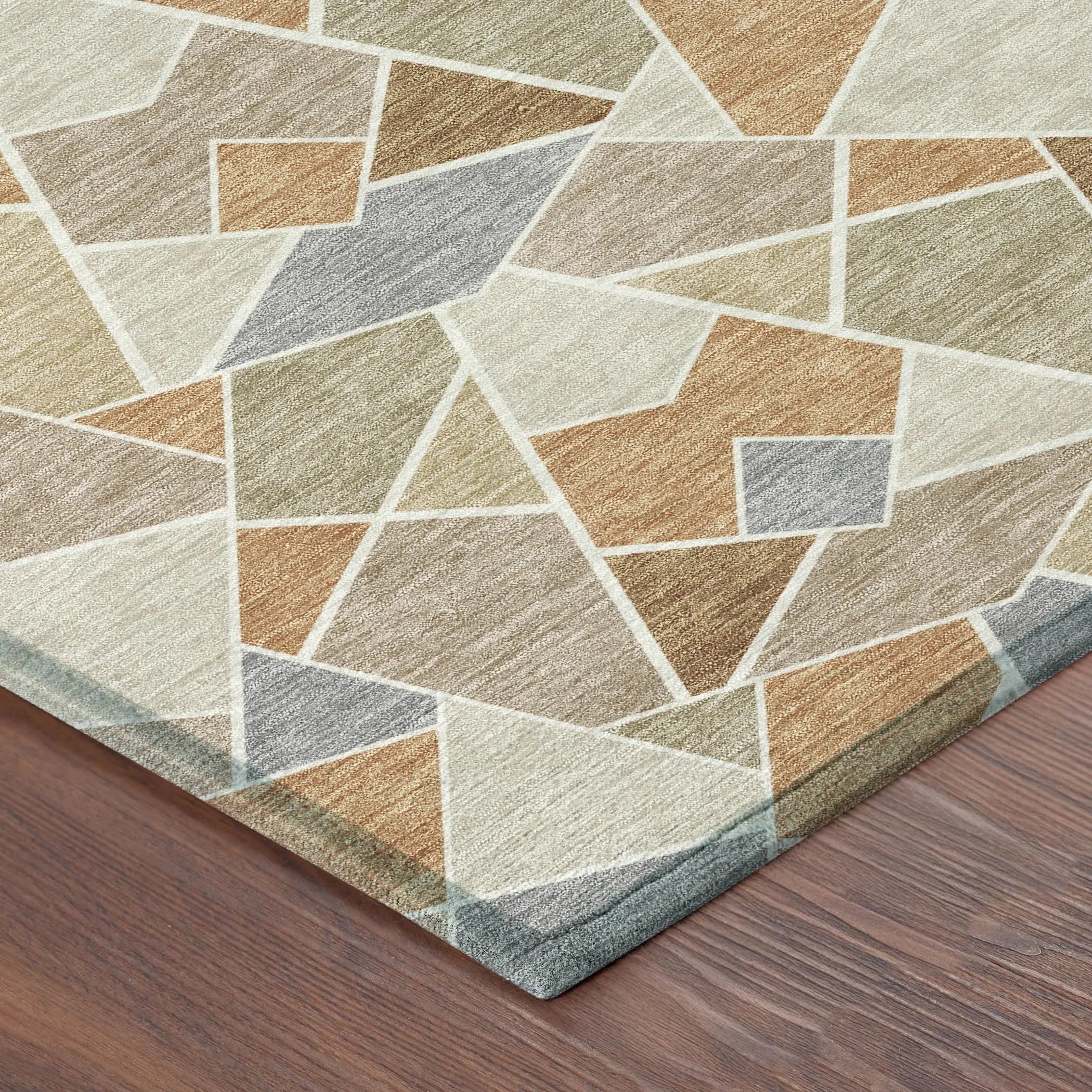8' X 10' Copper And Beige Geometric Washable Indoor Outdoor Area Rug Homeroots Outdoor