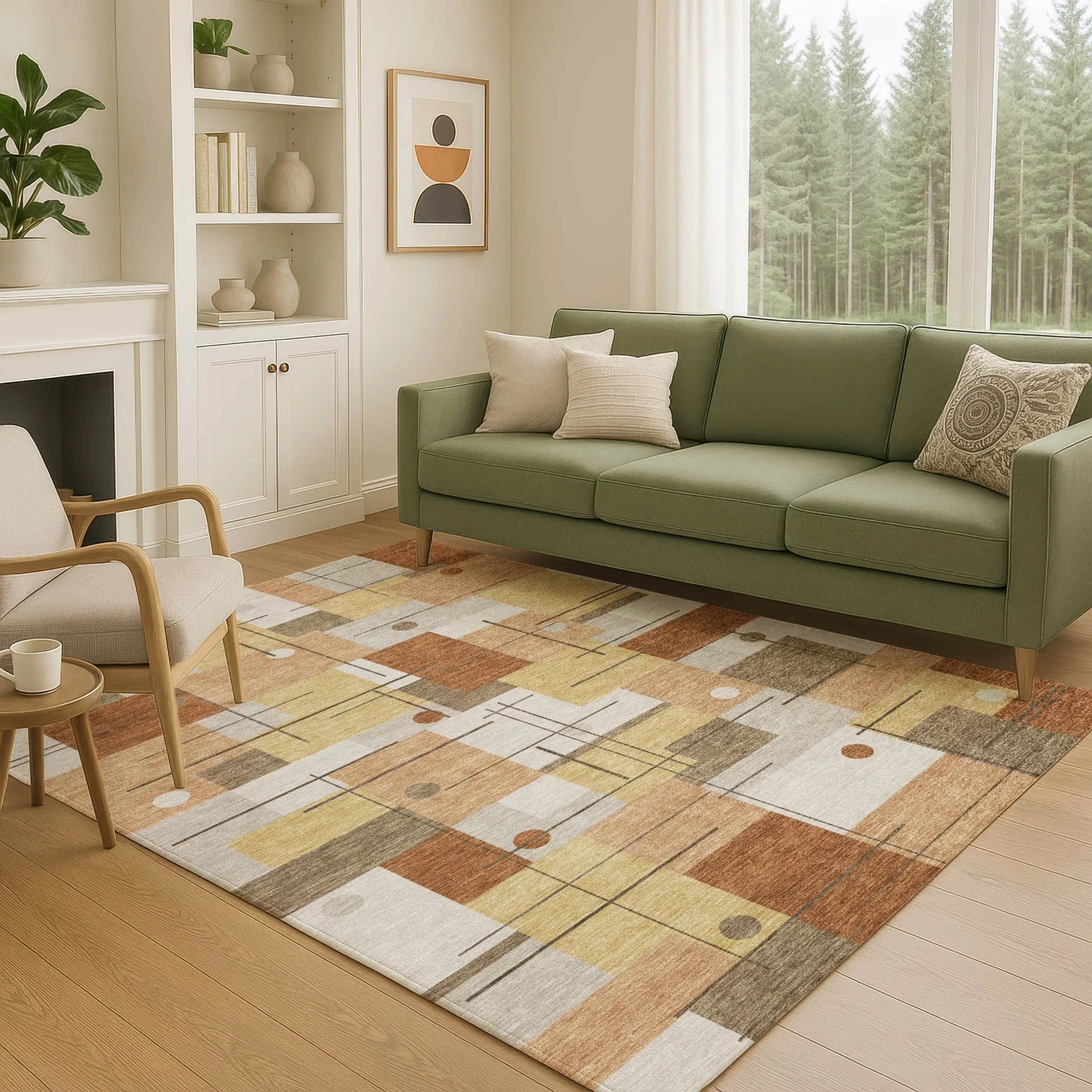 8' X 10' Copper And Graphite Geometric Washable Indoor Outdoor Area Rug Homeroots Outdoor