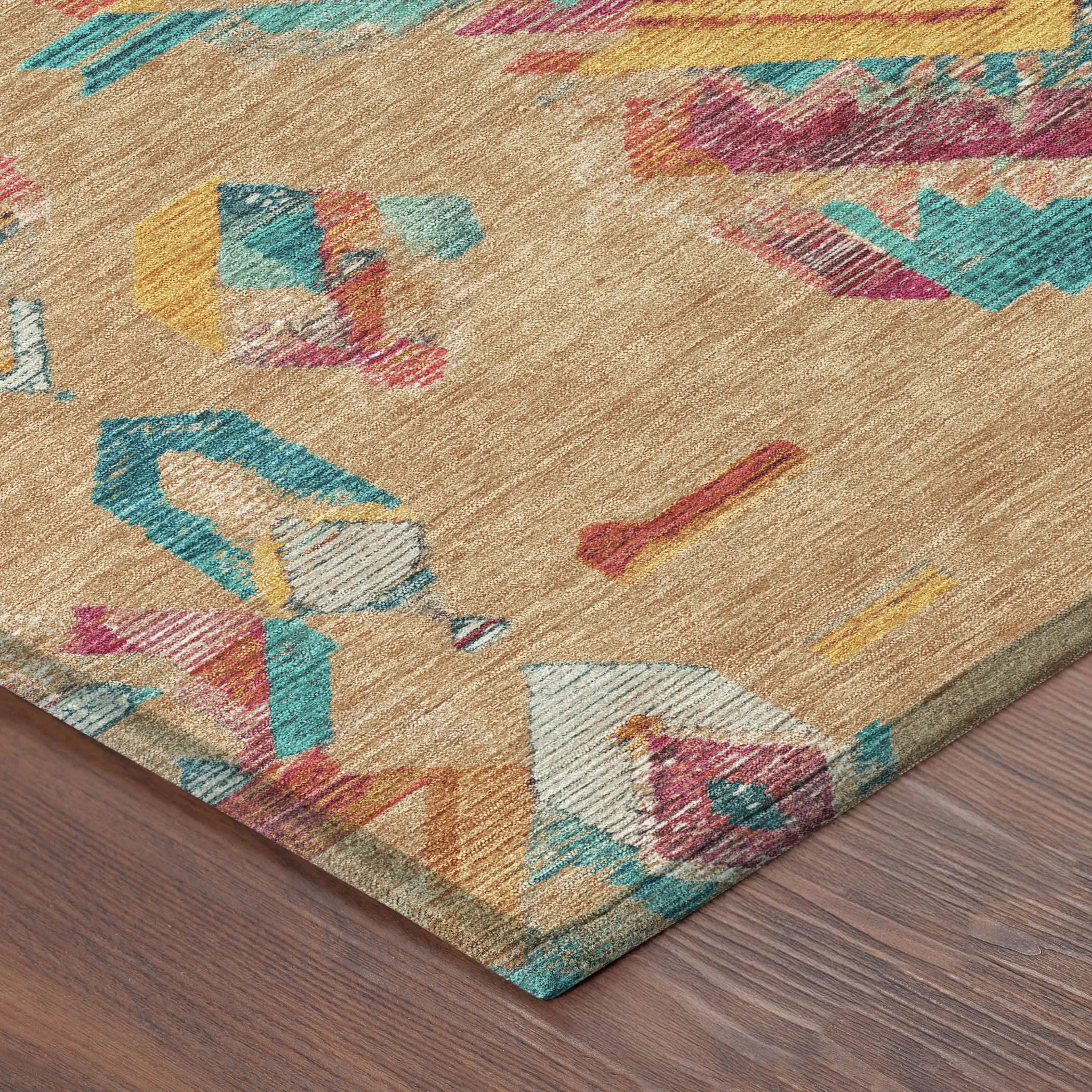8' X 10' Copper And Ivory Tribal Washable Indoor Outdoor Area Rug Homeroots Outdoor