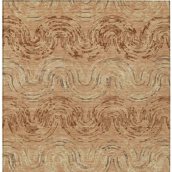 8' X 10' Copper And Orange Abstract Washable Indoor Outdoor Area Rug Homeroots Outdoor