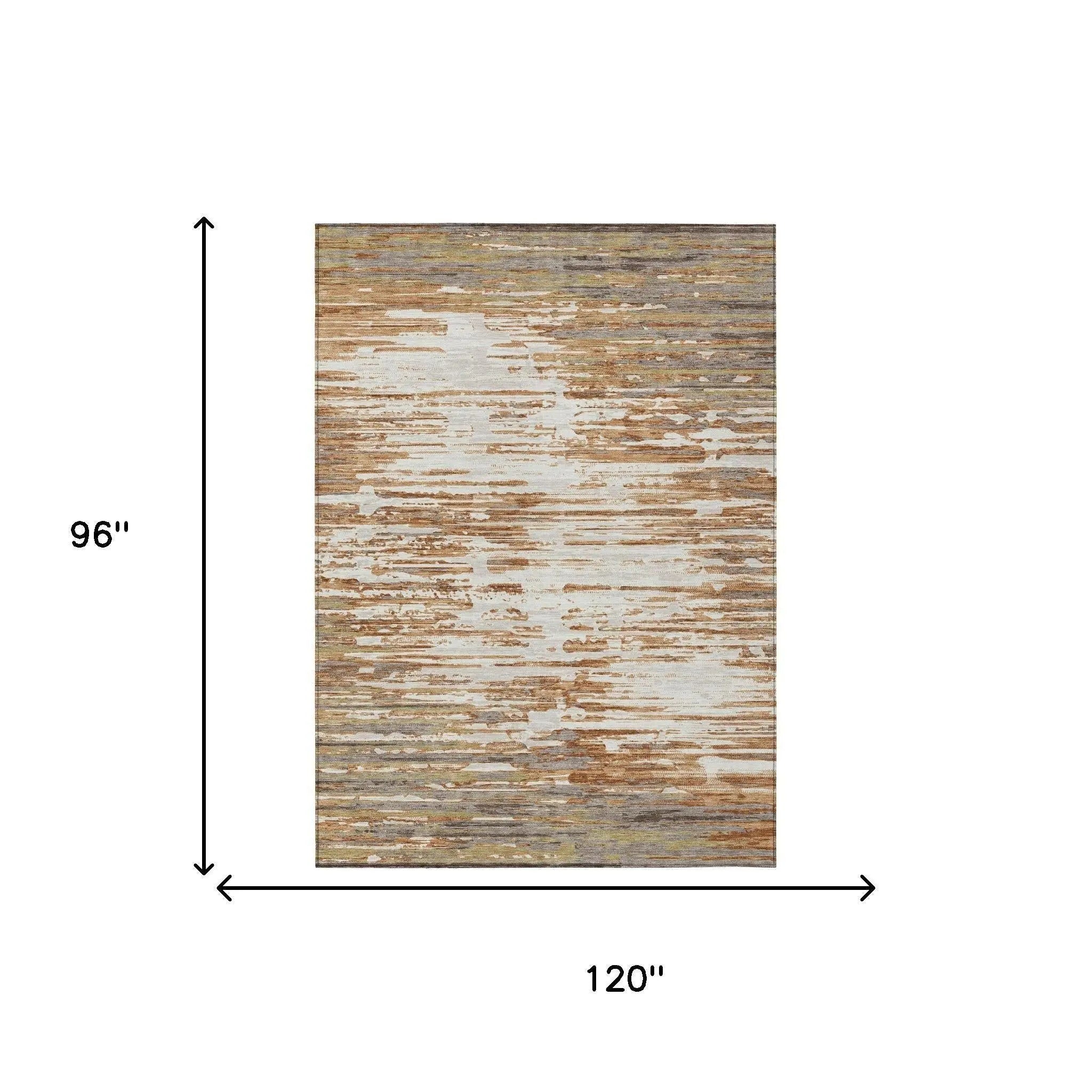 8' X 10' Copper And Orange Abstract Washable Indoor Outdoor Area Rug Homeroots Outdoor