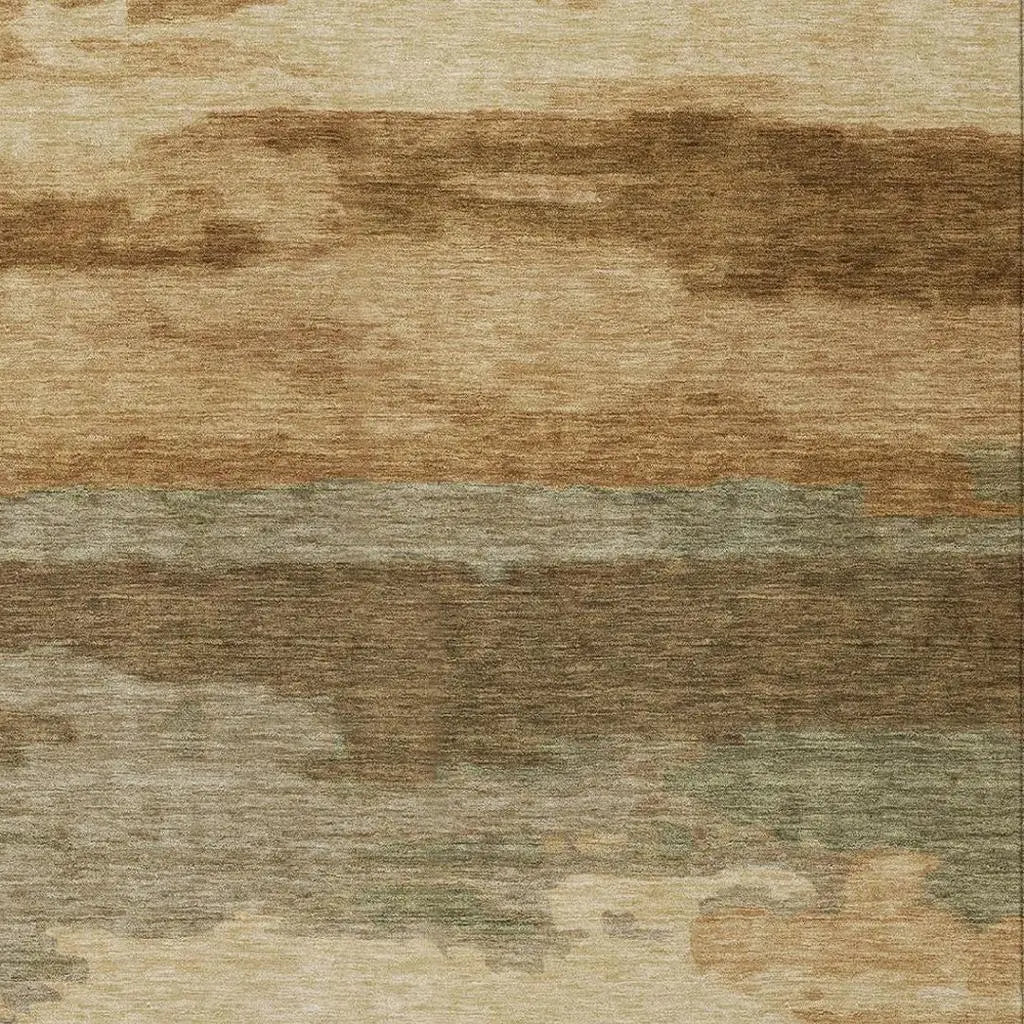 8' X 10' Copper And Orange Abstract Washable Indoor Outdoor Area Rug Homeroots Outdoor