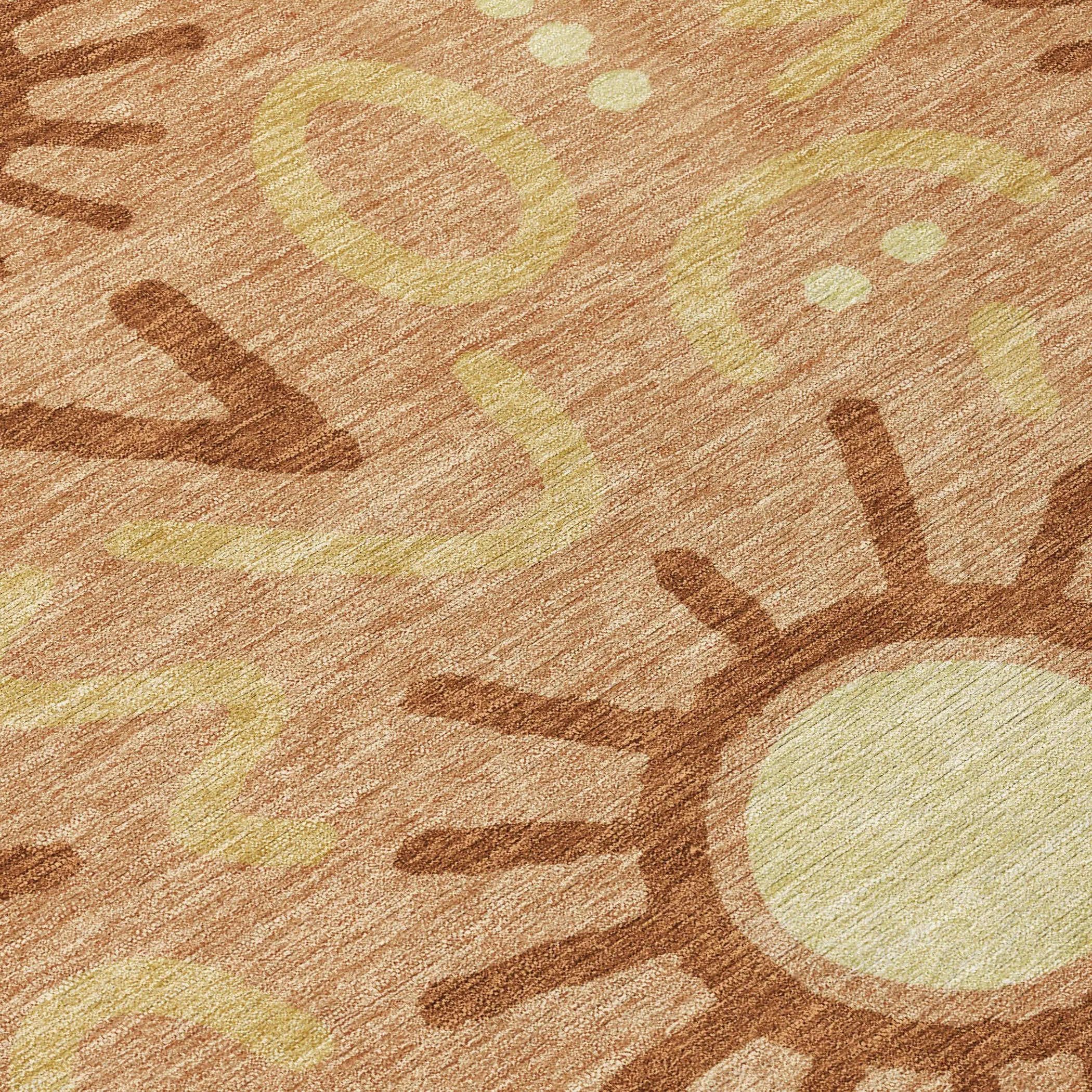8' X 10' Copper And Orange Geometric Washable Indoor Outdoor Area Rug Homeroots Outdoor