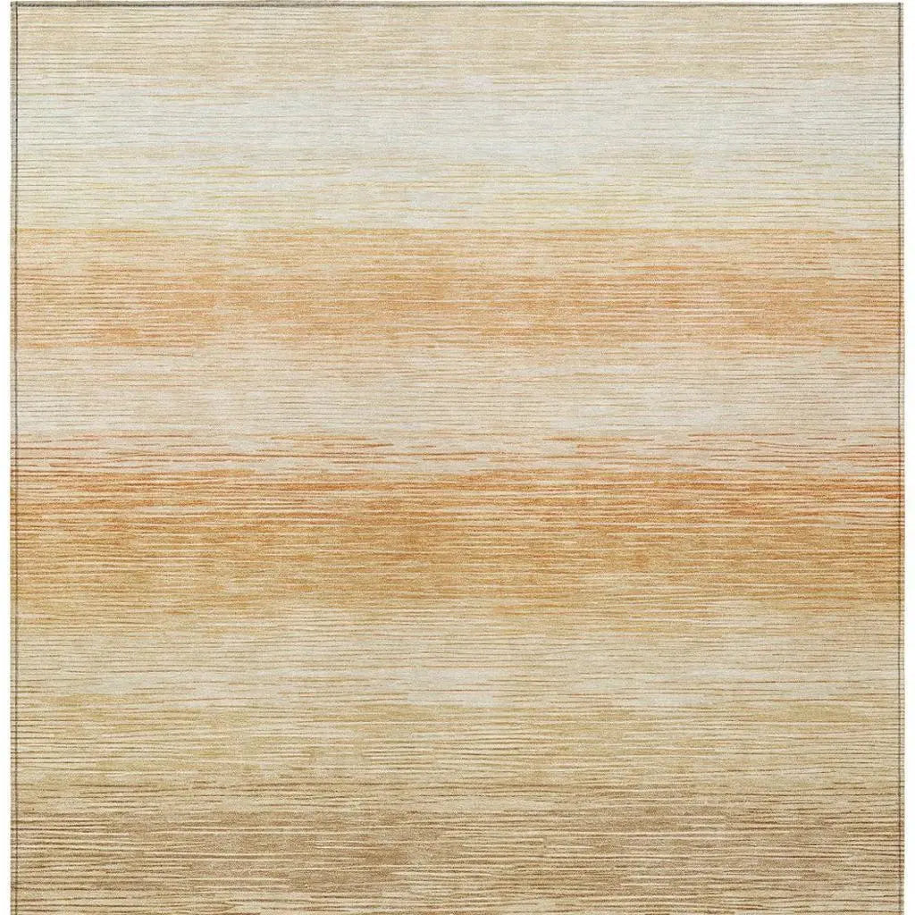 8' X 10' Copper And Orange Striped Washable Indoor Outdoor Area Rug Homeroots Outdoor
