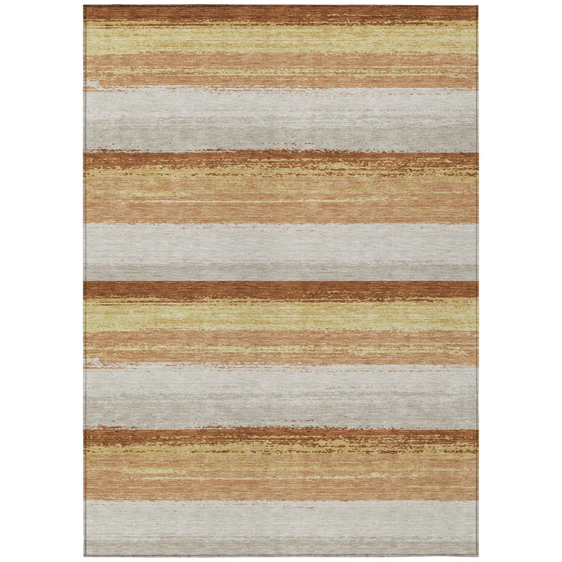 8' X 10' Copper And Purple Striped Washable Indoor Outdoor Area Rug Homeroots Outdoor
