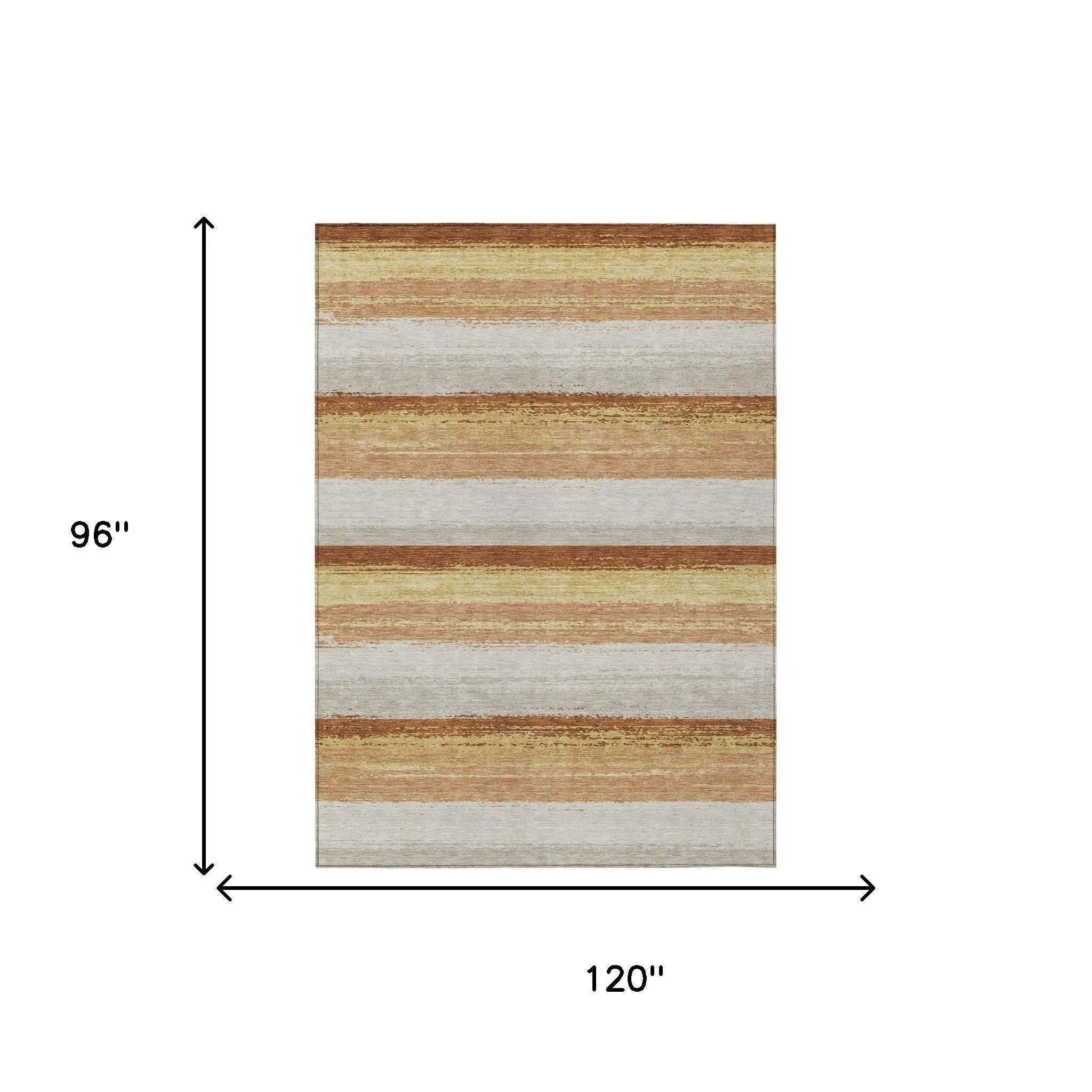 8' X 10' Copper And Purple Striped Washable Indoor Outdoor Area Rug Homeroots Outdoor