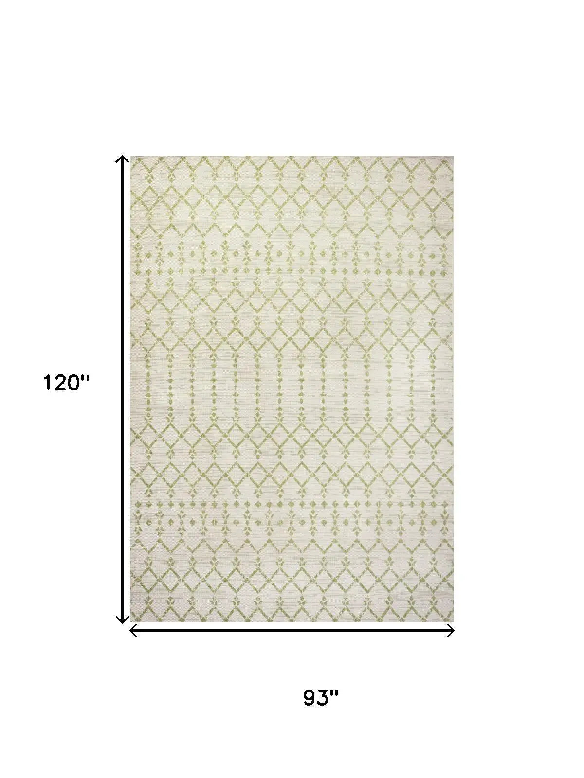 8' X 10' Cream And Green Trellis Indoor Outdoor Area Rug Homeroots Outdoor