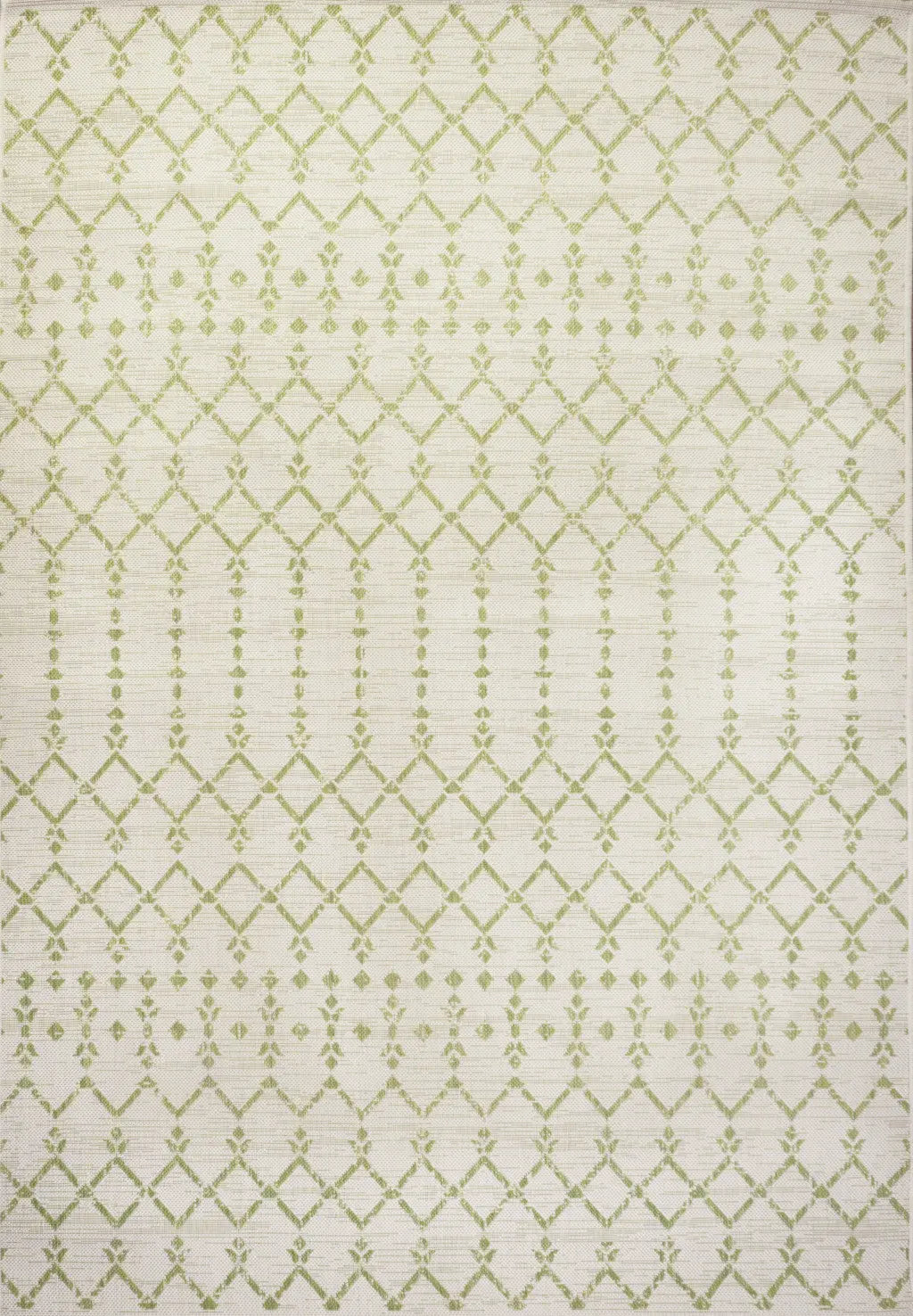 8' X 10' Cream And Green Trellis Indoor Outdoor Area Rug Homeroots Outdoor