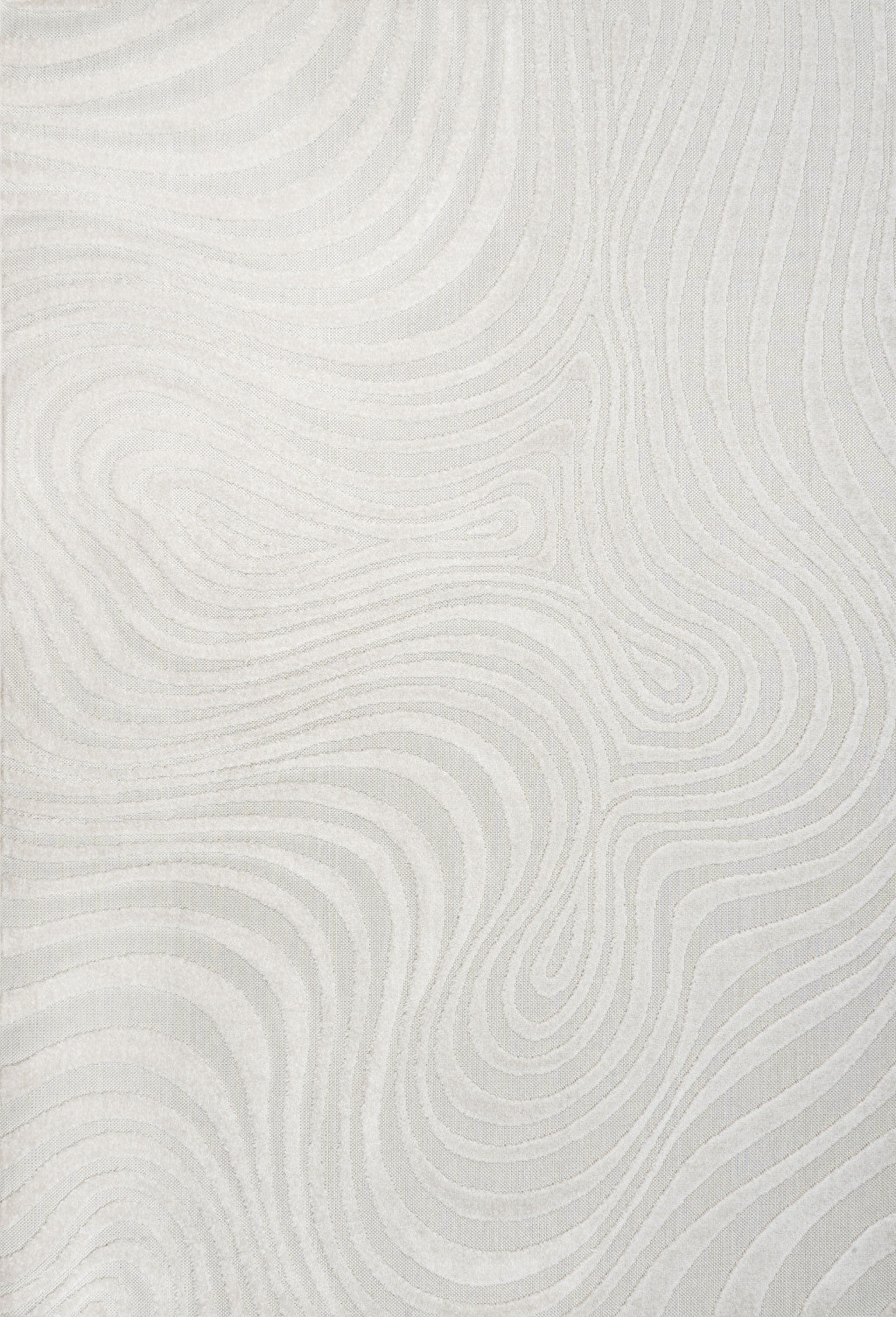 8' X 10' Cream And Ivory Abstract Indoor Outdoor Area Rug - GreatEagleInc
