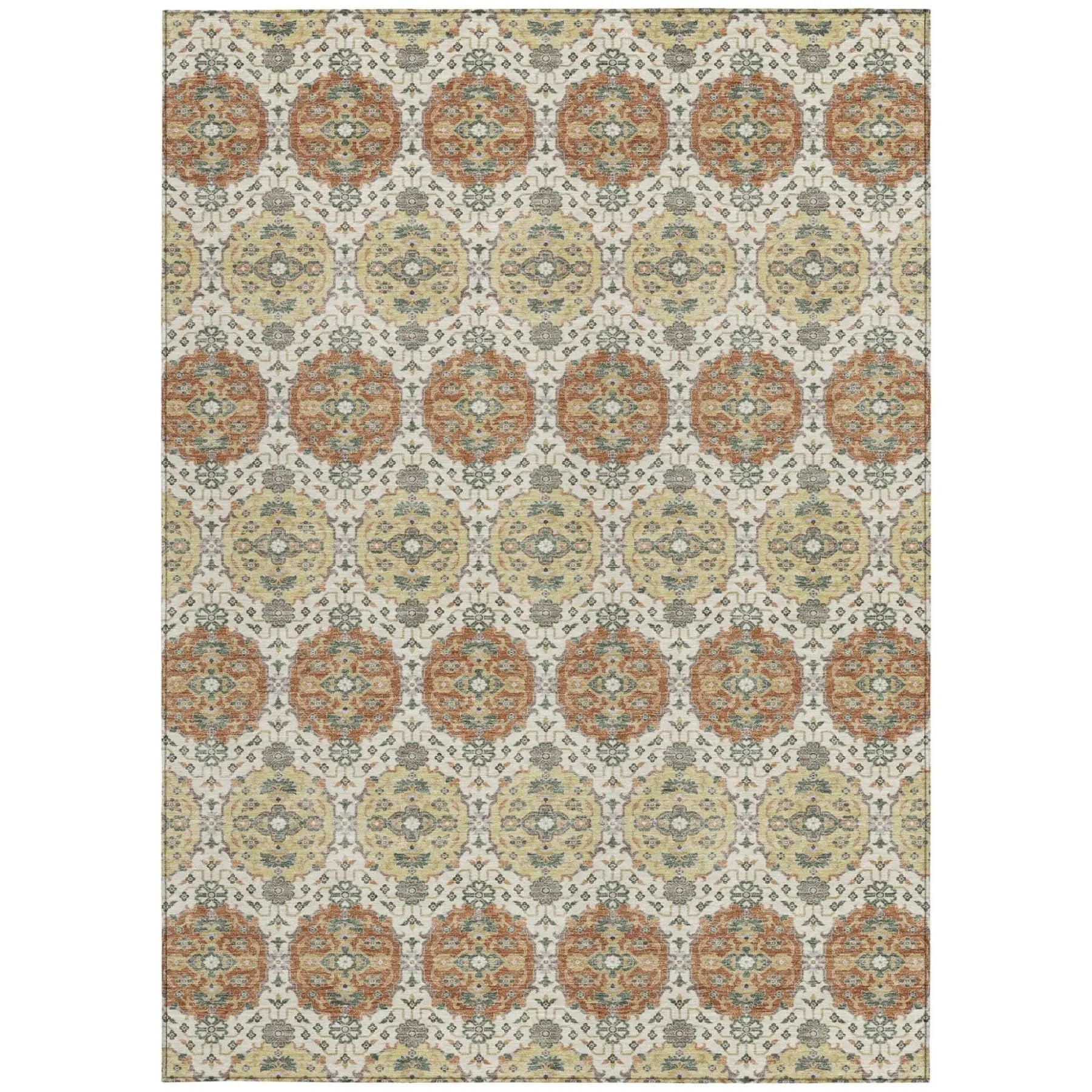 8' X 10' Cream And Ivory Striped Washable Indoor Outdoor Area Rug Homeroots Outdoor