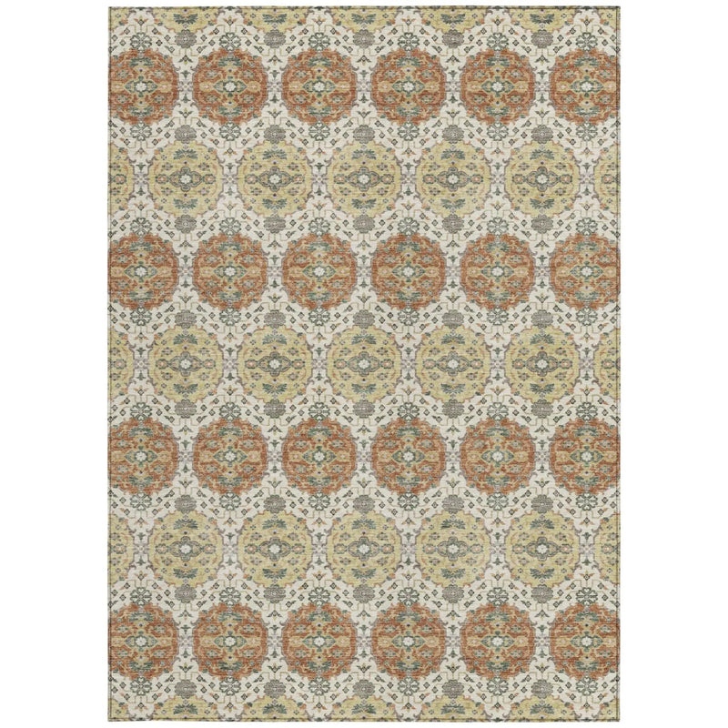 8' X 10' Cream And Ivory Striped Washable Indoor Outdoor Area Rug Homeroots Outdoor
