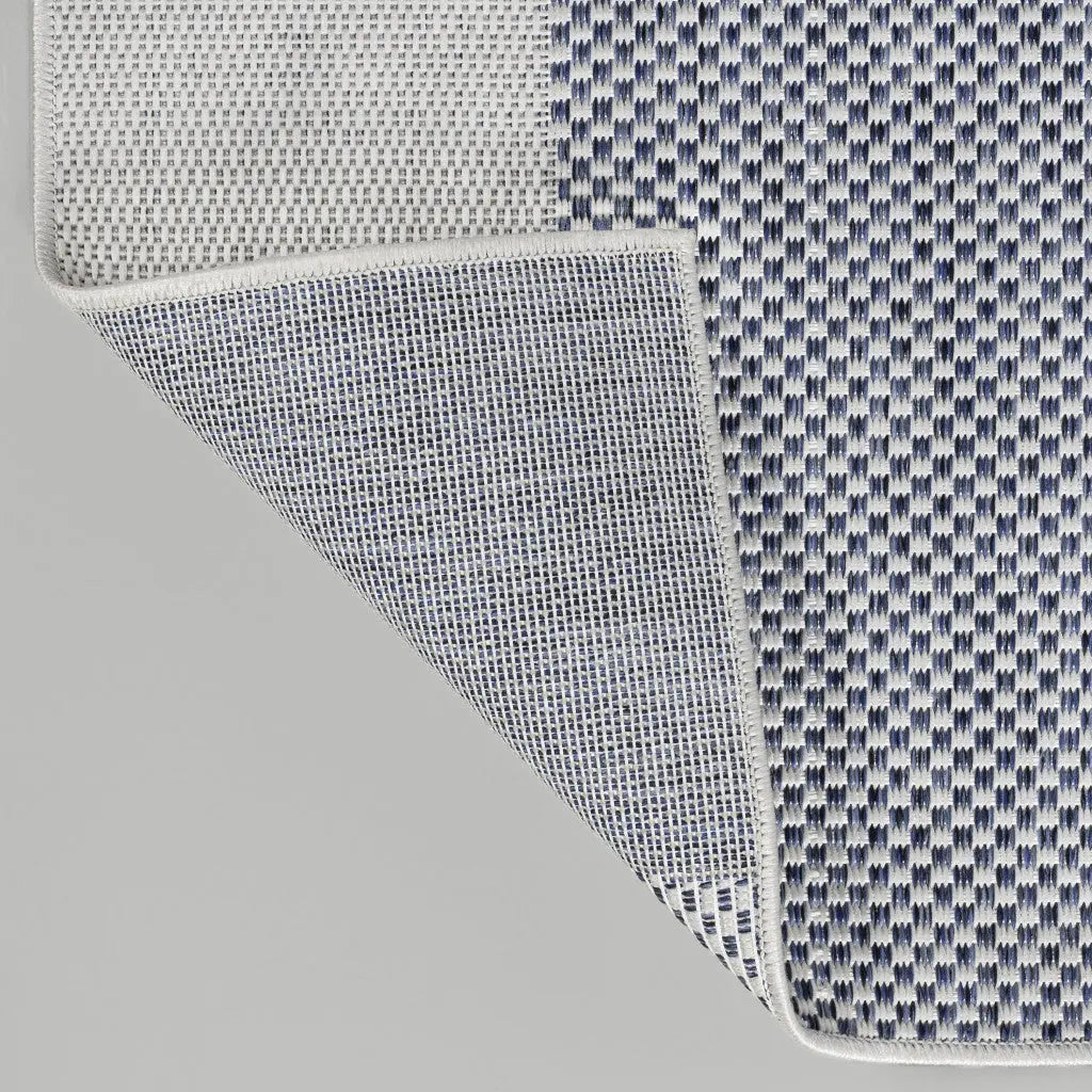 8' X 10' Cream And Navy Blue Geometric Indoor Outdoor Area Rug Homeroots Outdoor