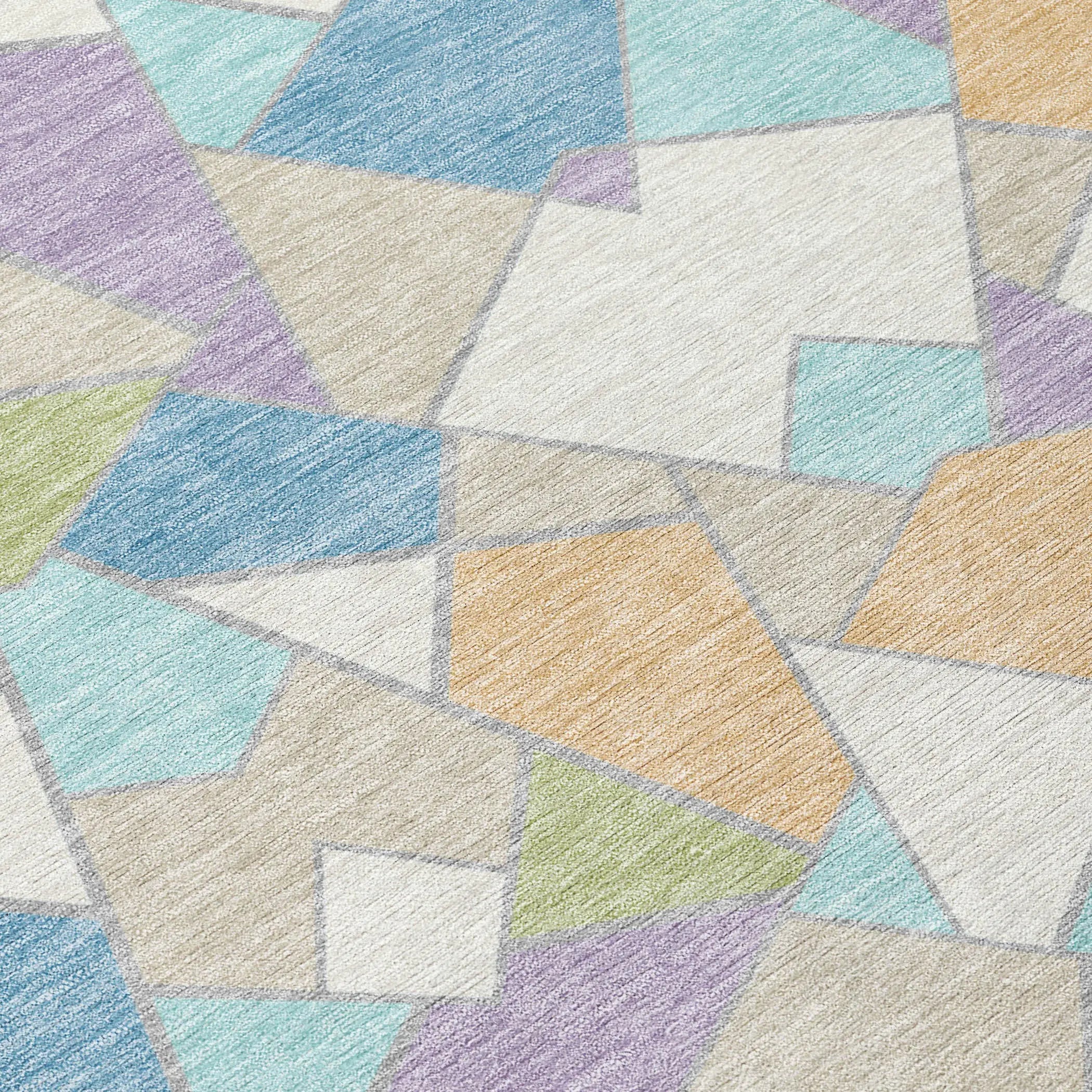 8' X 10' Cream And Teal Blue Geometric Washable Indoor Outdoor Area Rug Homeroots Outdoor