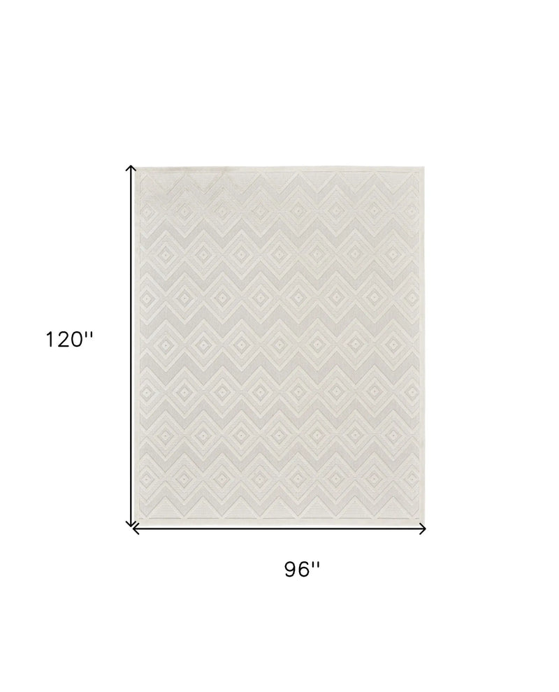 8' X 10' Cream Indoor Outdoor Area Rug Homeroots Outdoor
