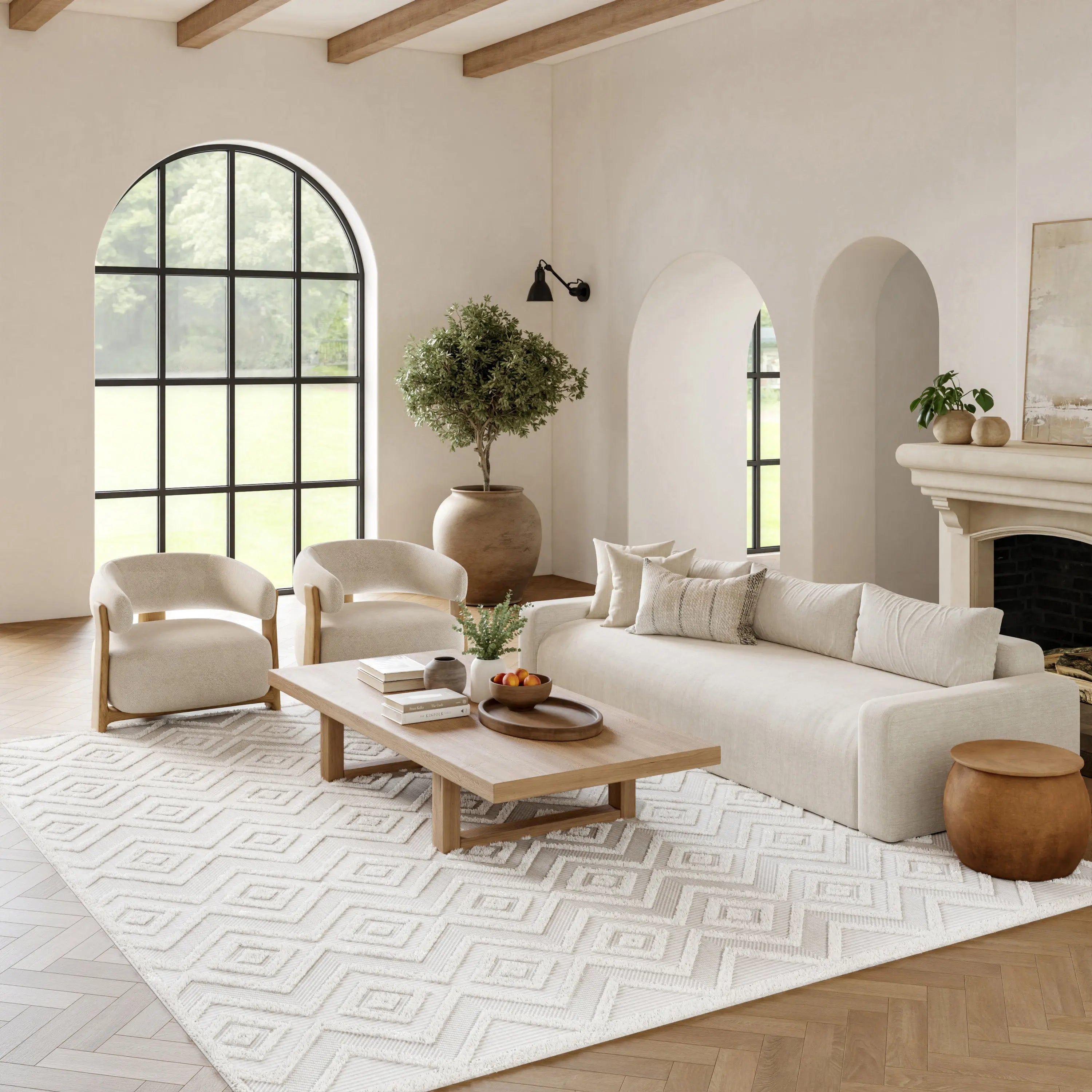 8' X 10' Cream Indoor Outdoor Area Rug Homeroots Outdoor
