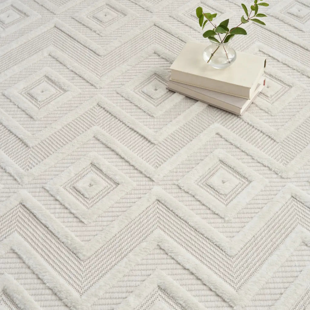 8' X 10' Cream Indoor Outdoor Area Rug Homeroots Outdoor