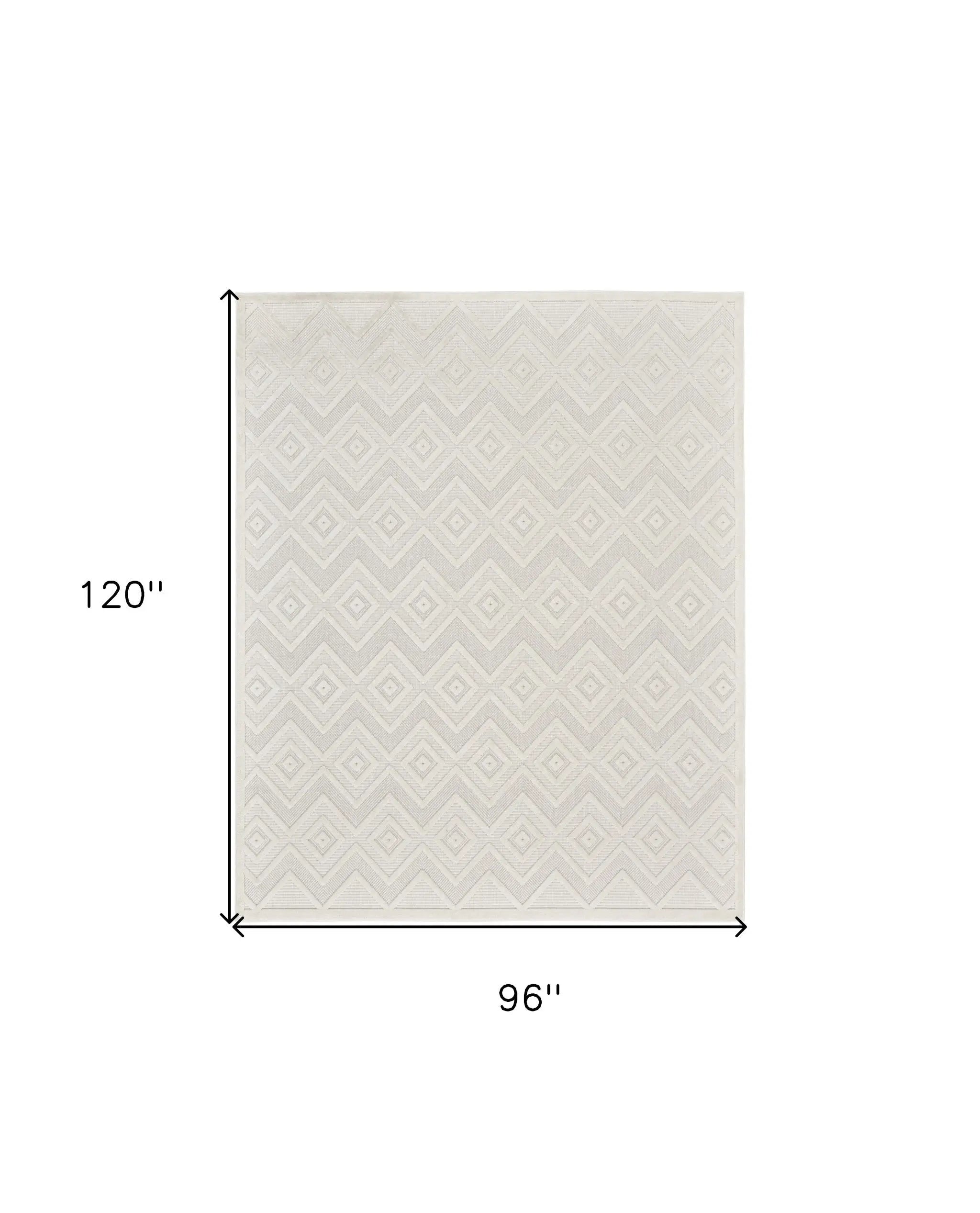8' X 10' Cream Indoor Outdoor Area Rug Homeroots Outdoor