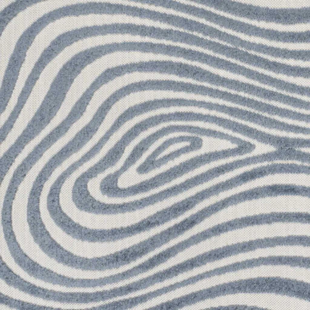 8' X 10' Dark Blue And Cream Abstract Indoor Outdoor Area Rug Homeroots Outdoor