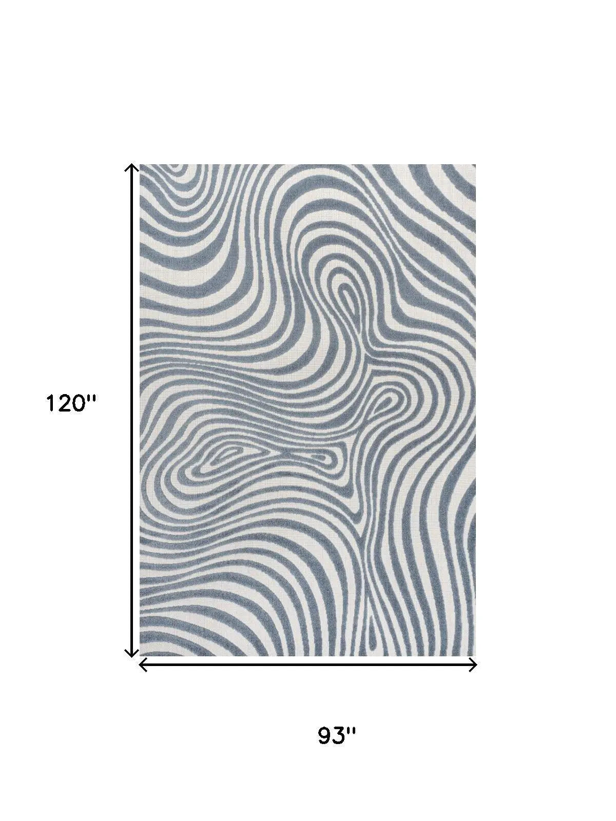 8' X 10' Dark Blue And Cream Abstract Indoor Outdoor Area Rug Homeroots Outdoor