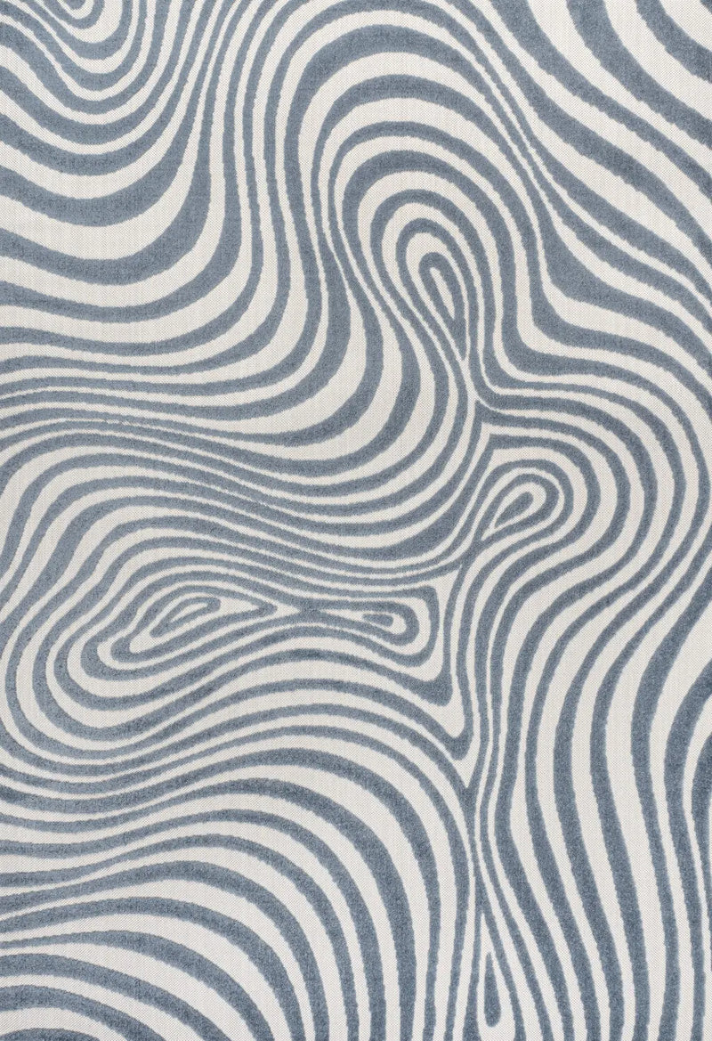 8' X 10' Dark Blue And Cream Abstract Indoor Outdoor Area Rug Homeroots Outdoor