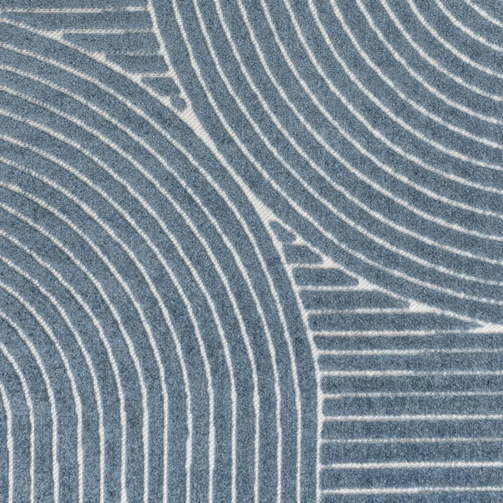 8' X 10' Dark Blue And Cream Striped Indoor Outdoor Area Rug Homeroots Outdoor