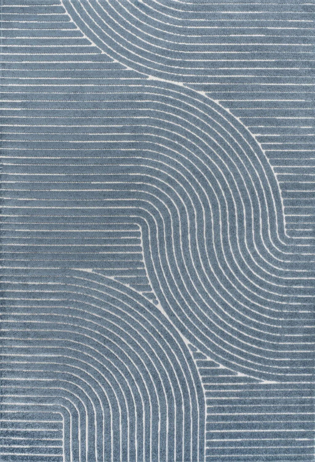 8' X 10' Dark Blue And Cream Striped Indoor Outdoor Area Rug Homeroots Outdoor