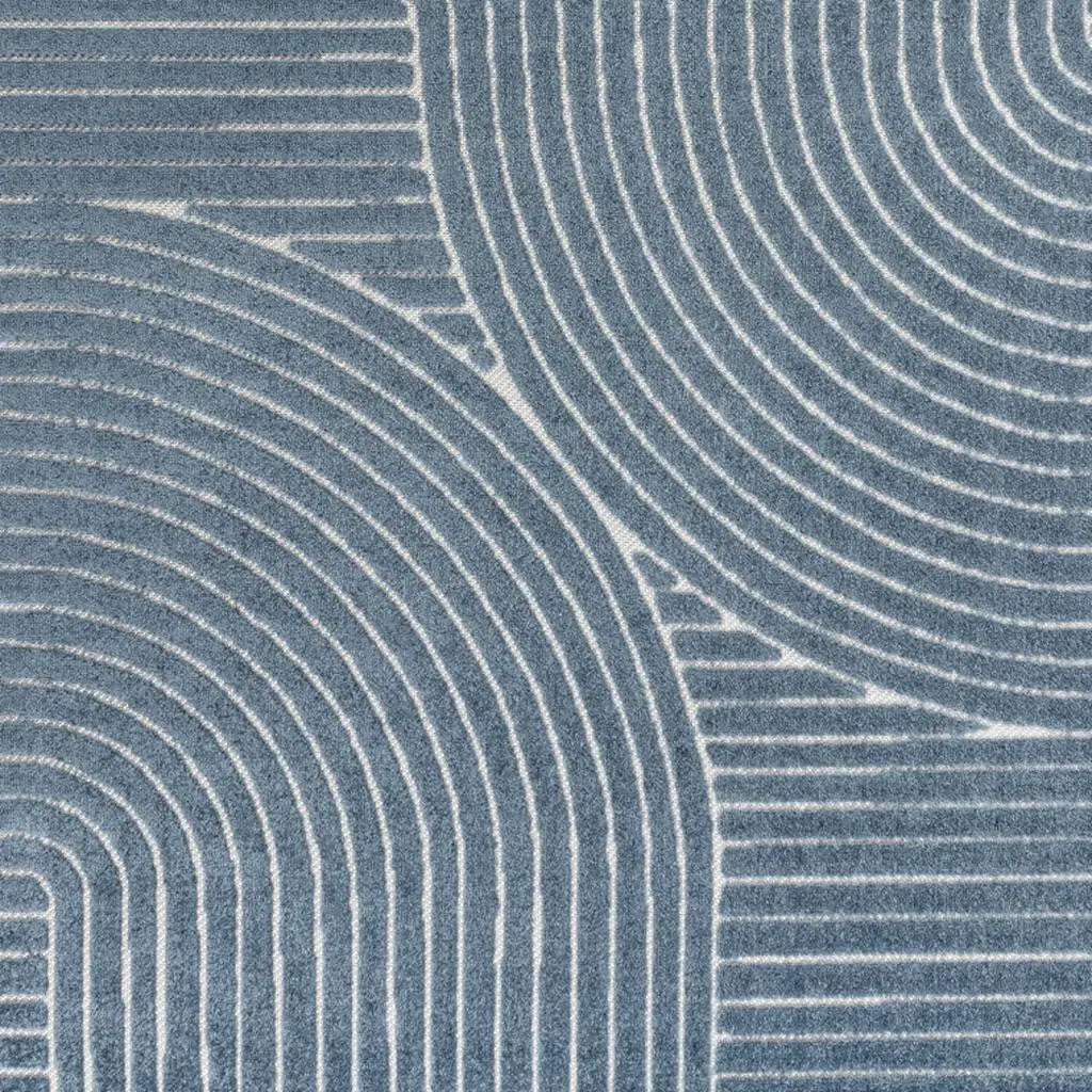 8' X 10' Dark Blue And Cream Striped Indoor Outdoor Area Rug Homeroots Outdoor