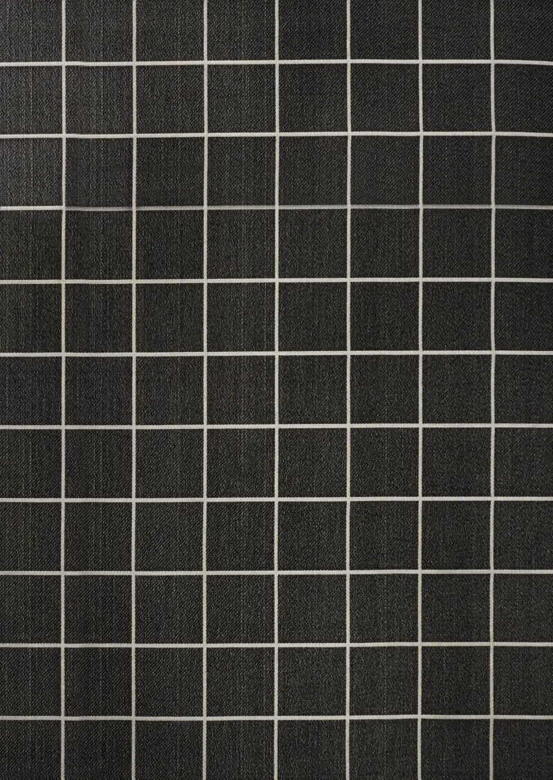8' X 10' Dark Gray And Cream Plaid Indoor Outdoor Area Rug Homeroots Outdoor