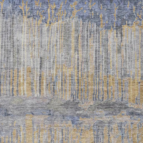 8' X 10' Denim Blue And Blue Abstract Washable Indoor Outdoor Area Rug Homeroots Outdoor