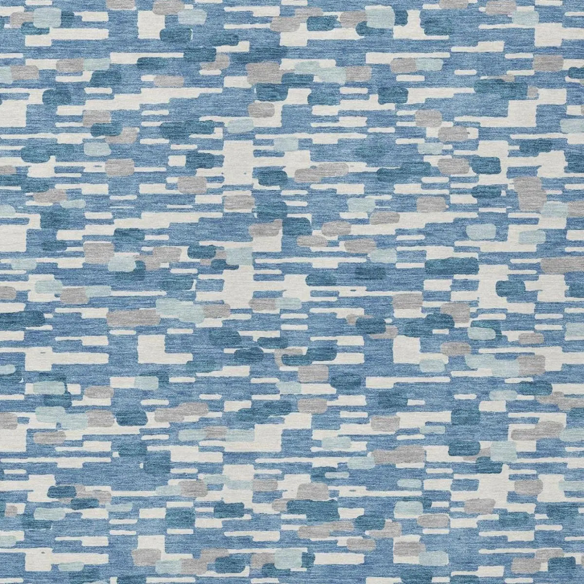 8' X 10' Denim Blue And Blue Geometric Washable Indoor Outdoor Area Rug Homeroots Outdoor