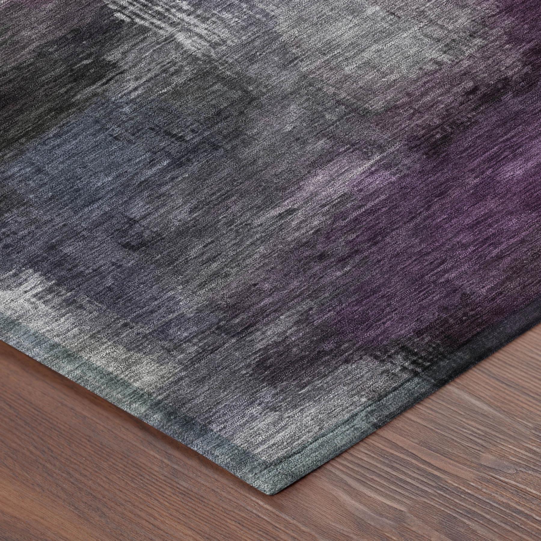 8' X 10' Eggplant And Purple Abstract Washable Indoor Outdoor Area Rug Homeroots Outdoor