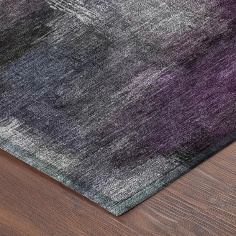 8' X 10' Eggplant And Purple Abstract Washable Indoor Outdoor Area Rug Homeroots Outdoor