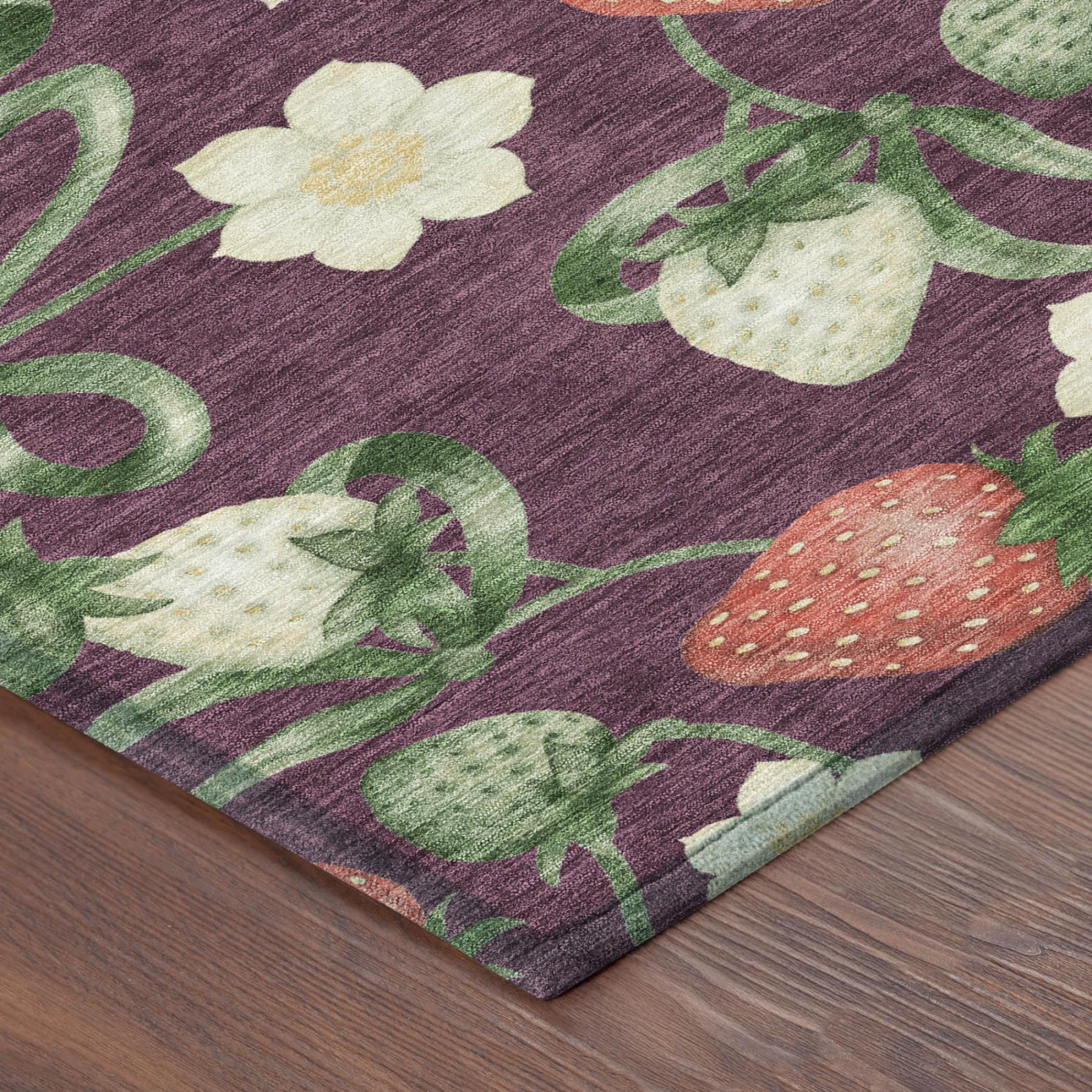 8' X 10' Eggplant And Purple Floral Washable Indoor Outdoor Area Rug Homeroots Outdoor