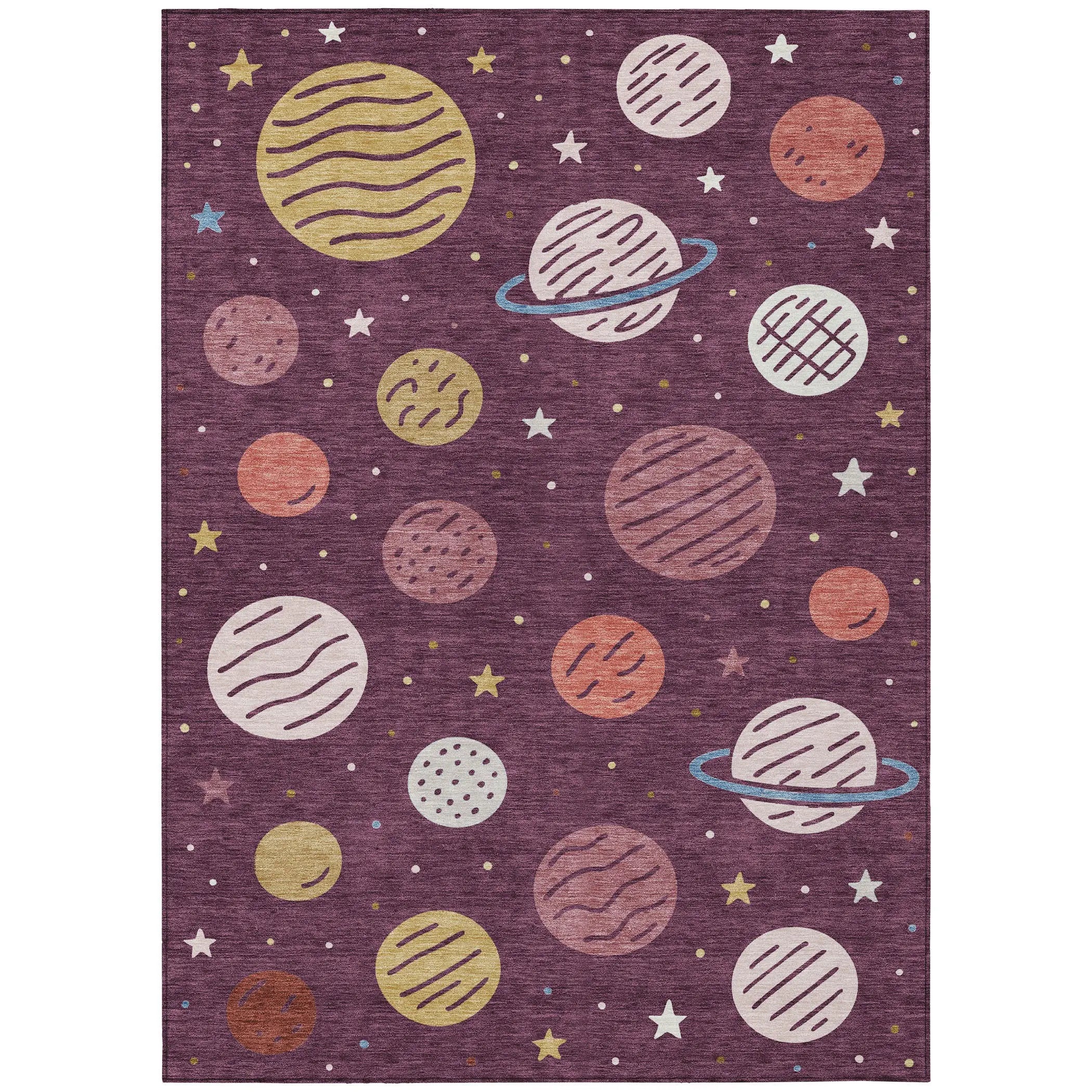8' X 10' Eggplant And Purple Floral Washable Indoor Outdoor Area Rug Homeroots Outdoor