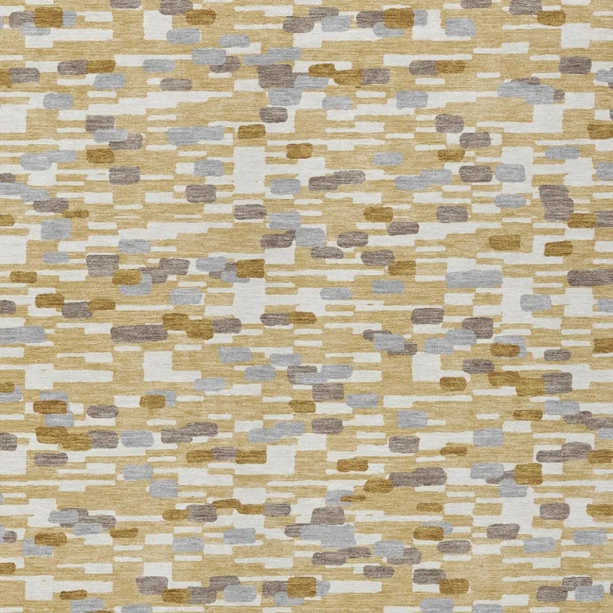 8' X 10' Gold And Beige Geometric Washable Indoor Outdoor Area Rug Homeroots Outdoor