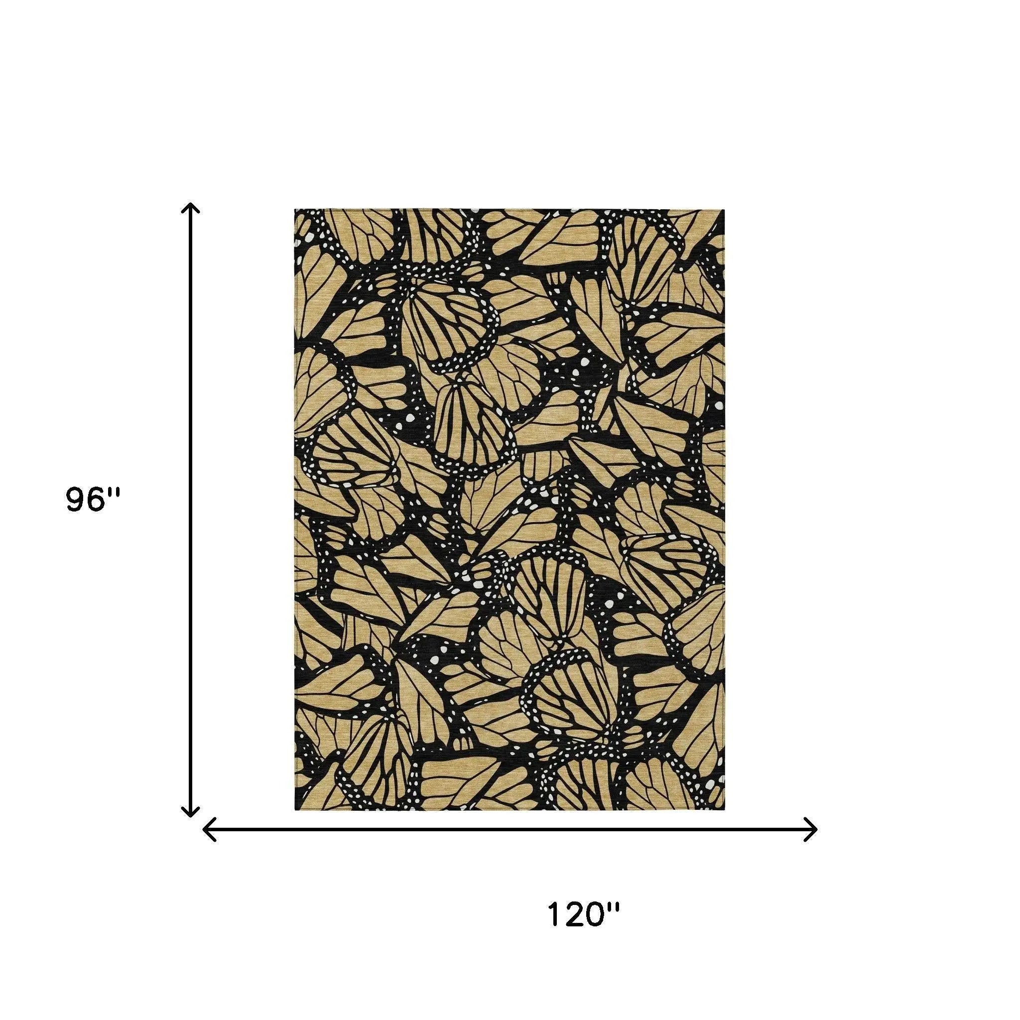 8' X 10' Gold And Black Animal Print Washable Indoor Outdoor Area Rug Homeroots Outdoor