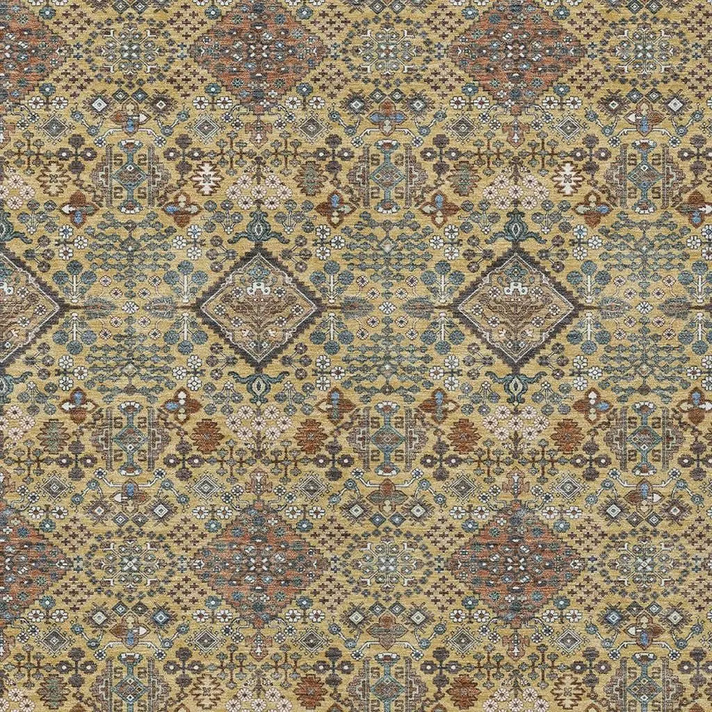 8' X 10' Gold And Copper Geometric Washable Indoor Outdoor Area Rug Homeroots Outdoor