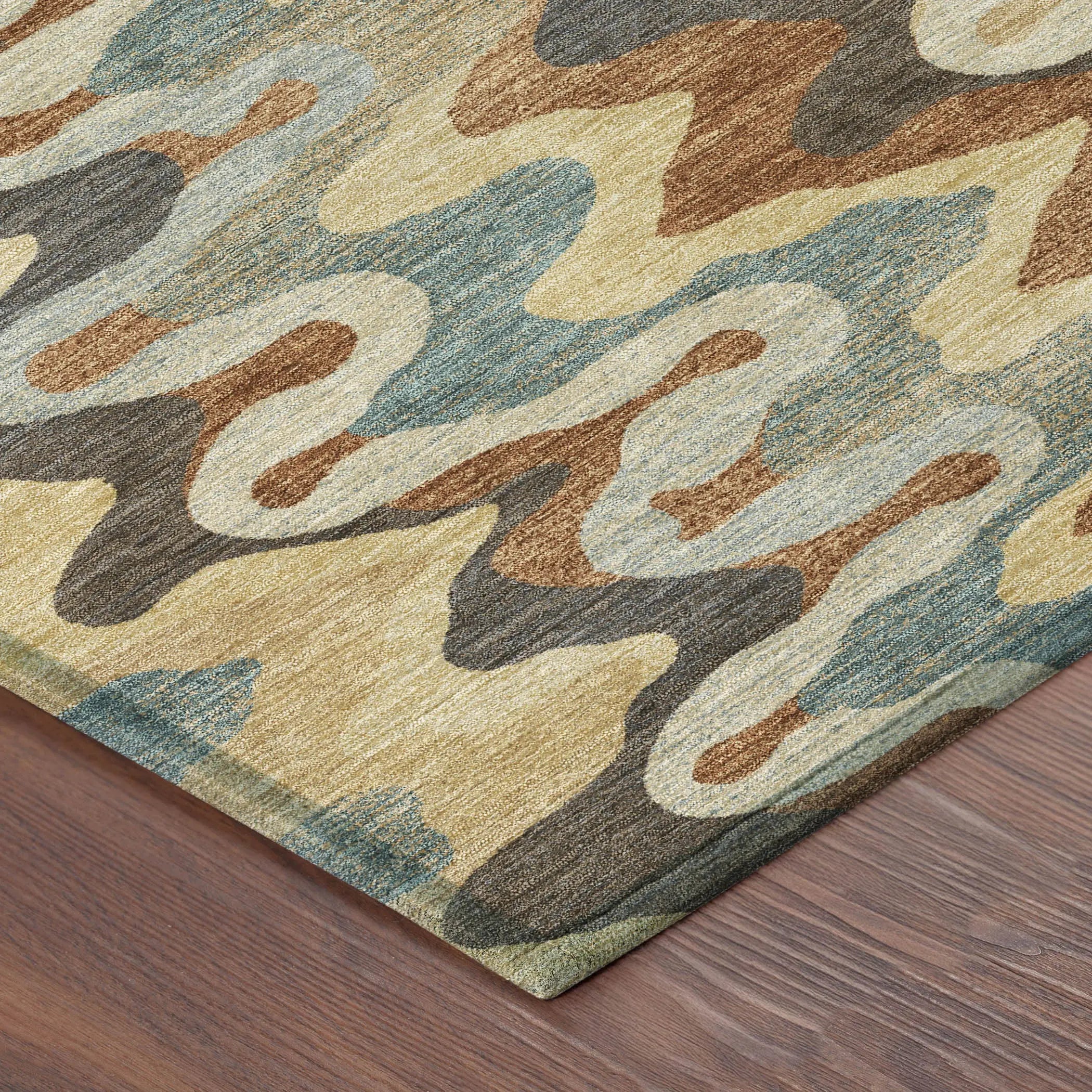 8' X 10' Gold And Wheat Abstract Washable Indoor Outdoor Area Rug Homeroots Outdoor