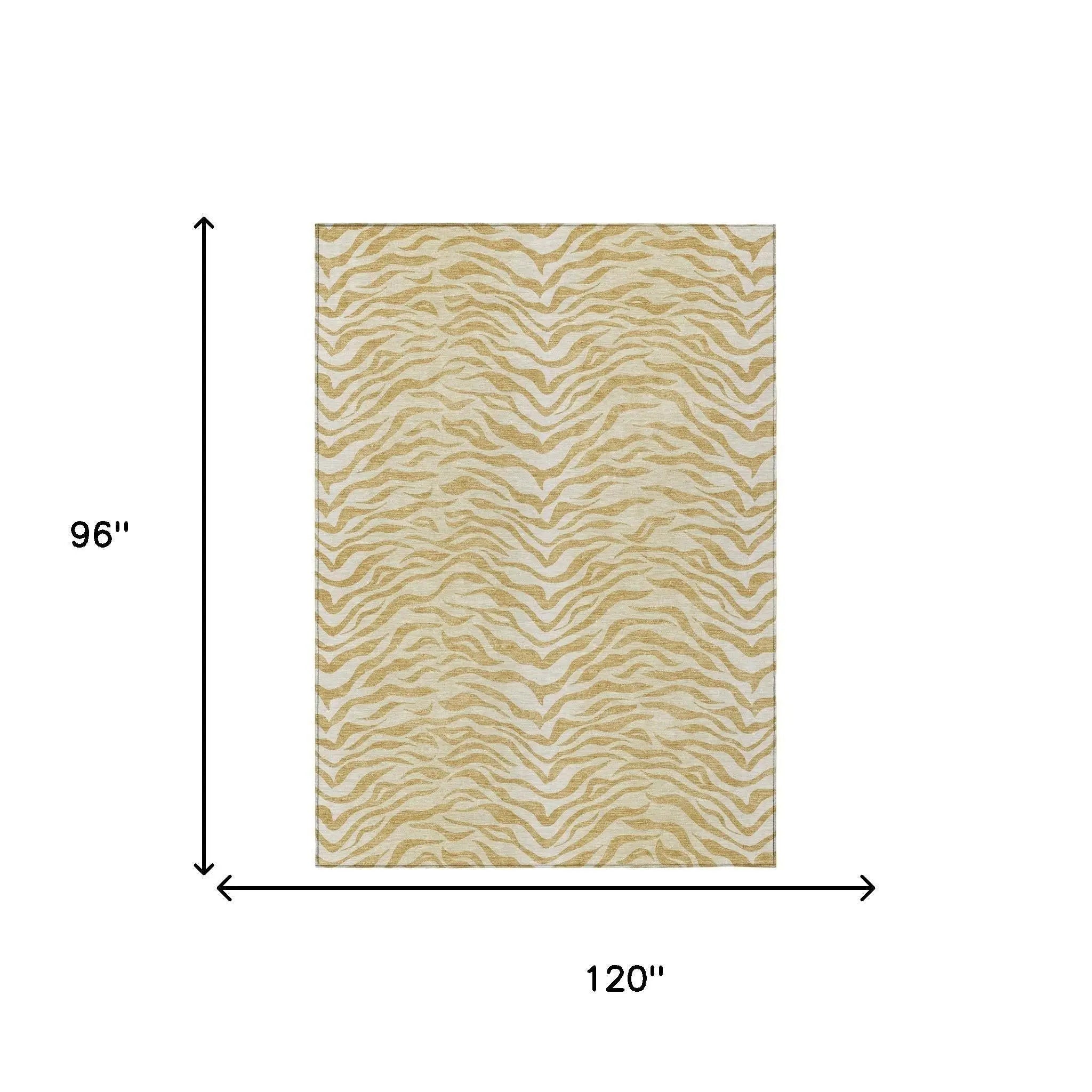 8' X 10' Gold And Wheat Animal Print Washable Indoor Outdoor Area Rug Homeroots Outdoor