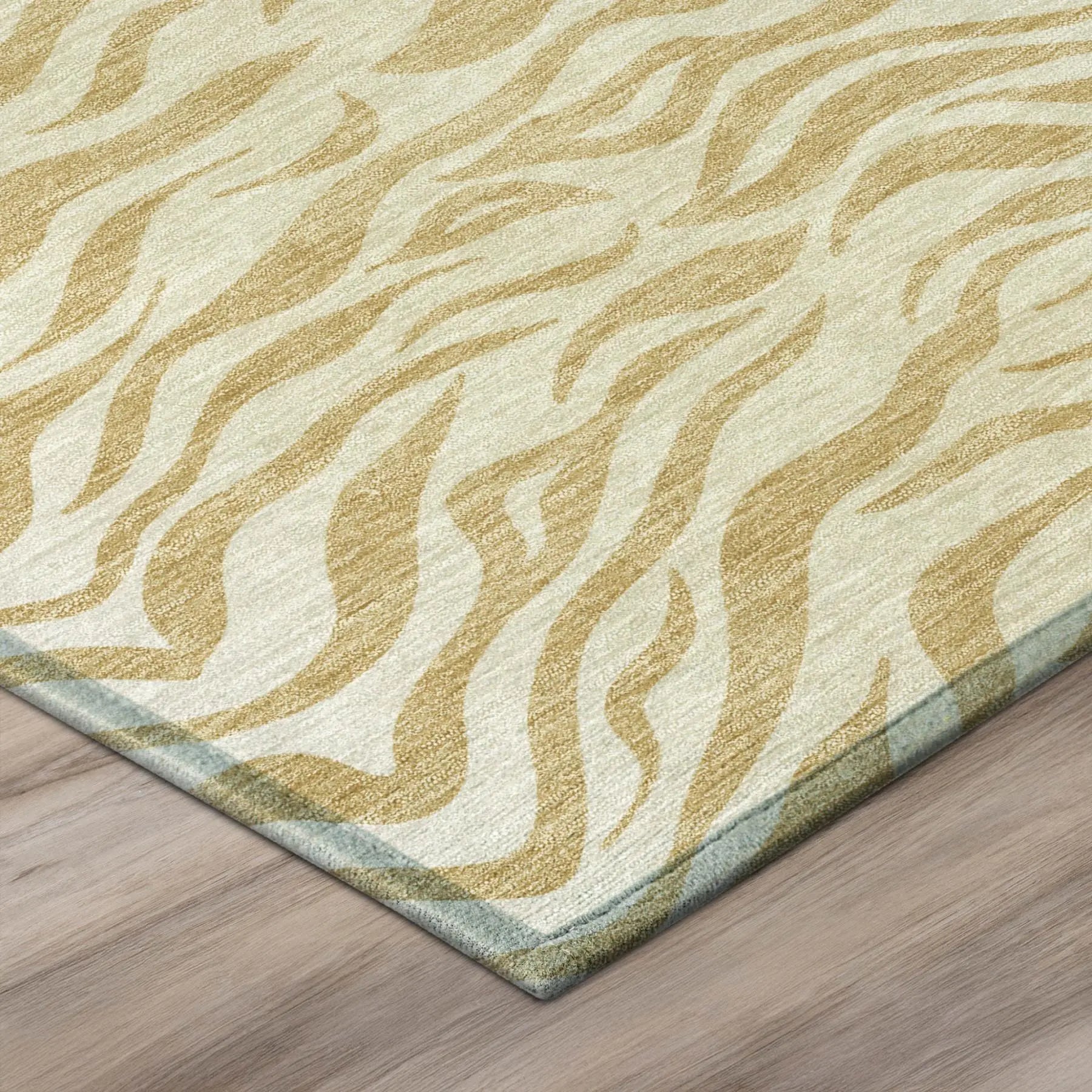 8' X 10' Gold And Wheat Animal Print Washable Indoor Outdoor Area Rug Homeroots Outdoor