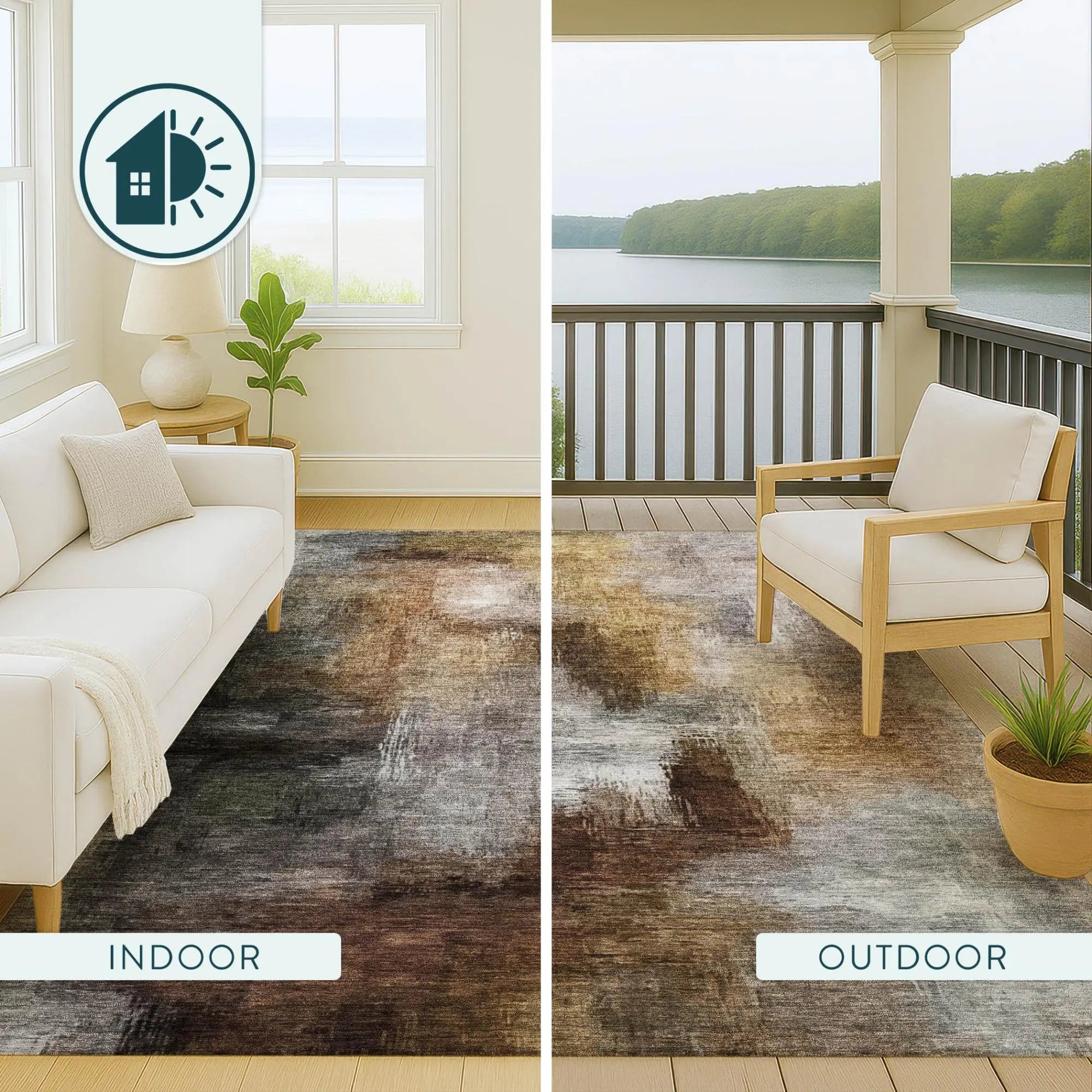 8' X 10' Granite Gray And Gray Abstract Washable Indoor Outdoor Area Rug Homeroots Outdoor