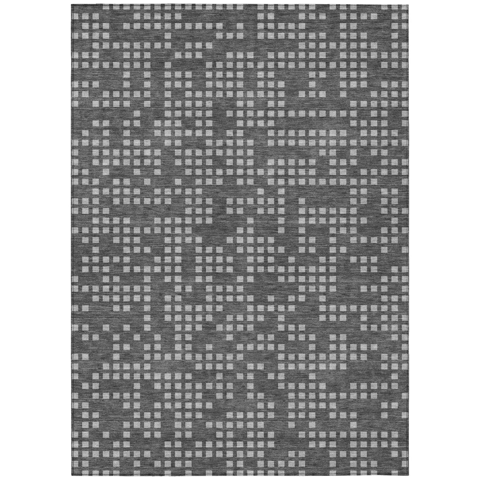 8' X 10' Graphite And Gray Abstract Washable Indoor Outdoor Area Rug Homeroots Outdoor
