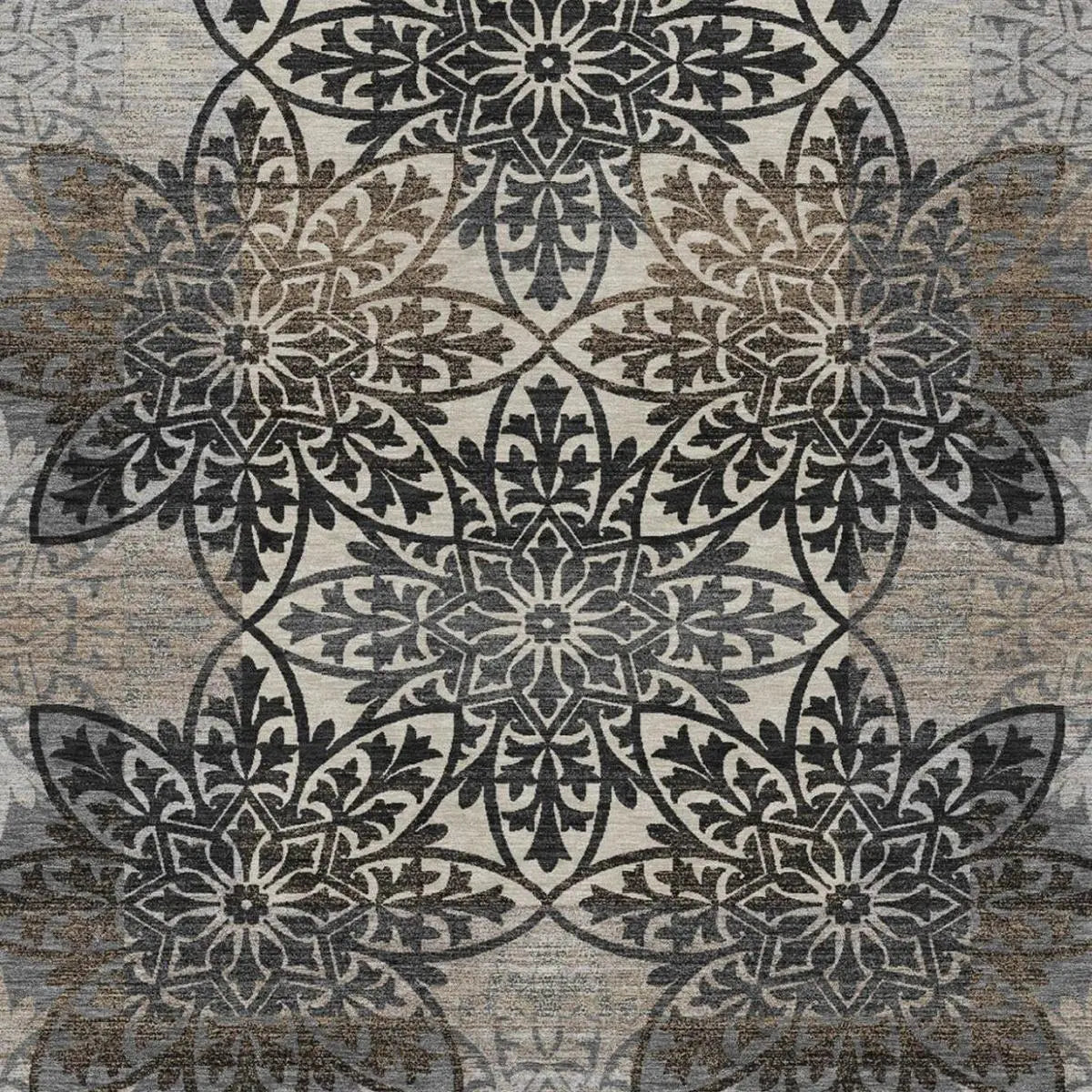 8' X 10' Graphite And Gray Oriental Washable Indoor Outdoor Area Rug Homeroots Outdoor