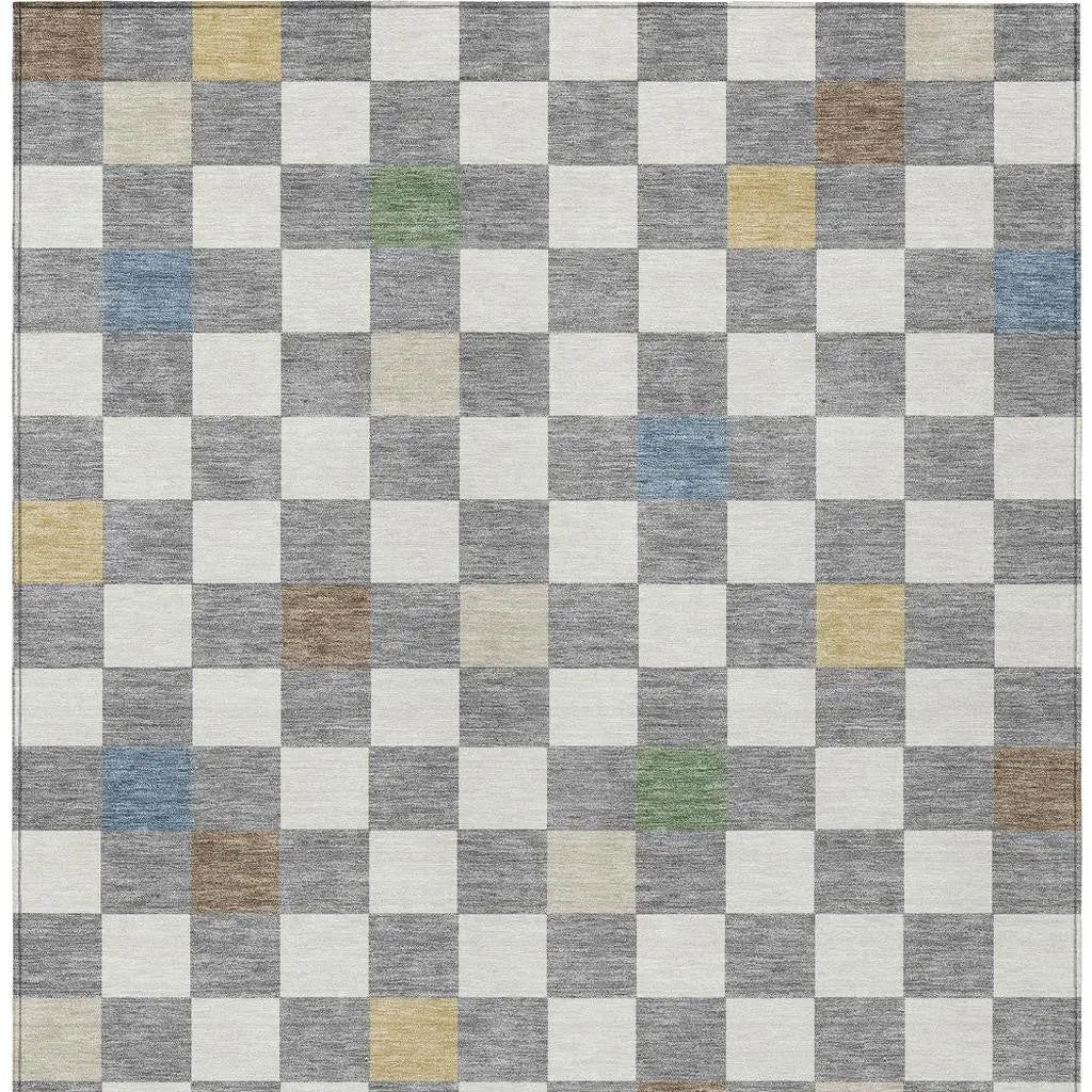 8' X 10' Gray And Beige Geometric Washable Indoor Outdoor Area Rug Homeroots Outdoor