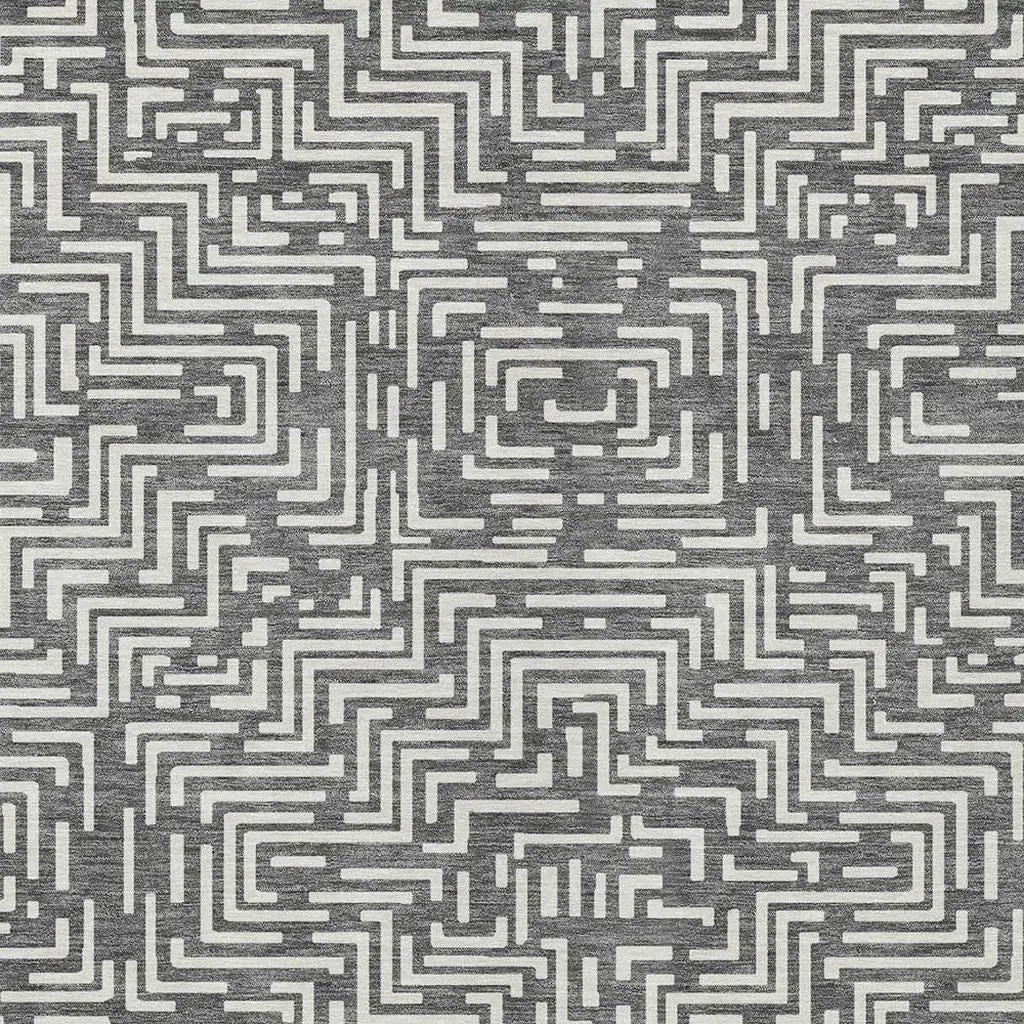 8' X 10' Gray And Brown Geometric Washable Indoor Outdoor Area Rug Homeroots Outdoor