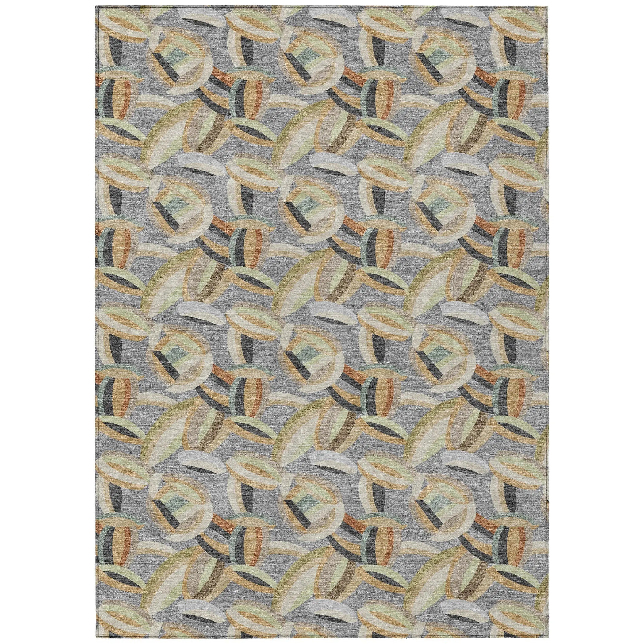 8' X 10' Gray And Charcoal Abstract Washable Indoor Outdoor Area Rug Homeroots Outdoor
