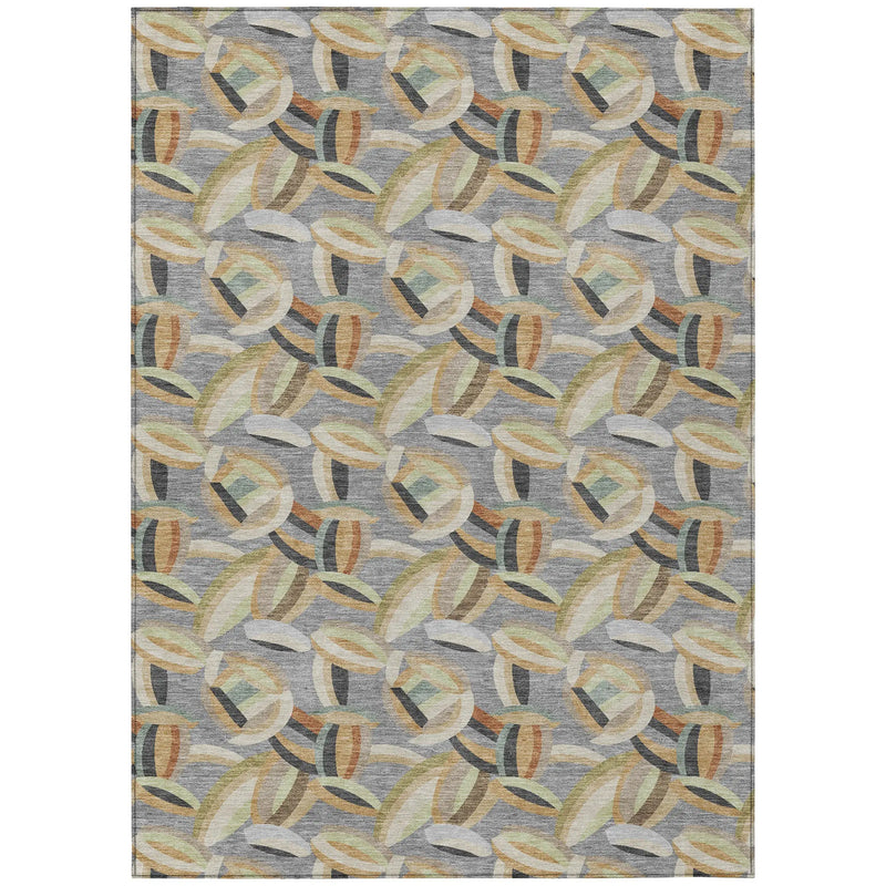 8' X 10' Gray And Charcoal Abstract Washable Indoor Outdoor Area Rug Homeroots Outdoor