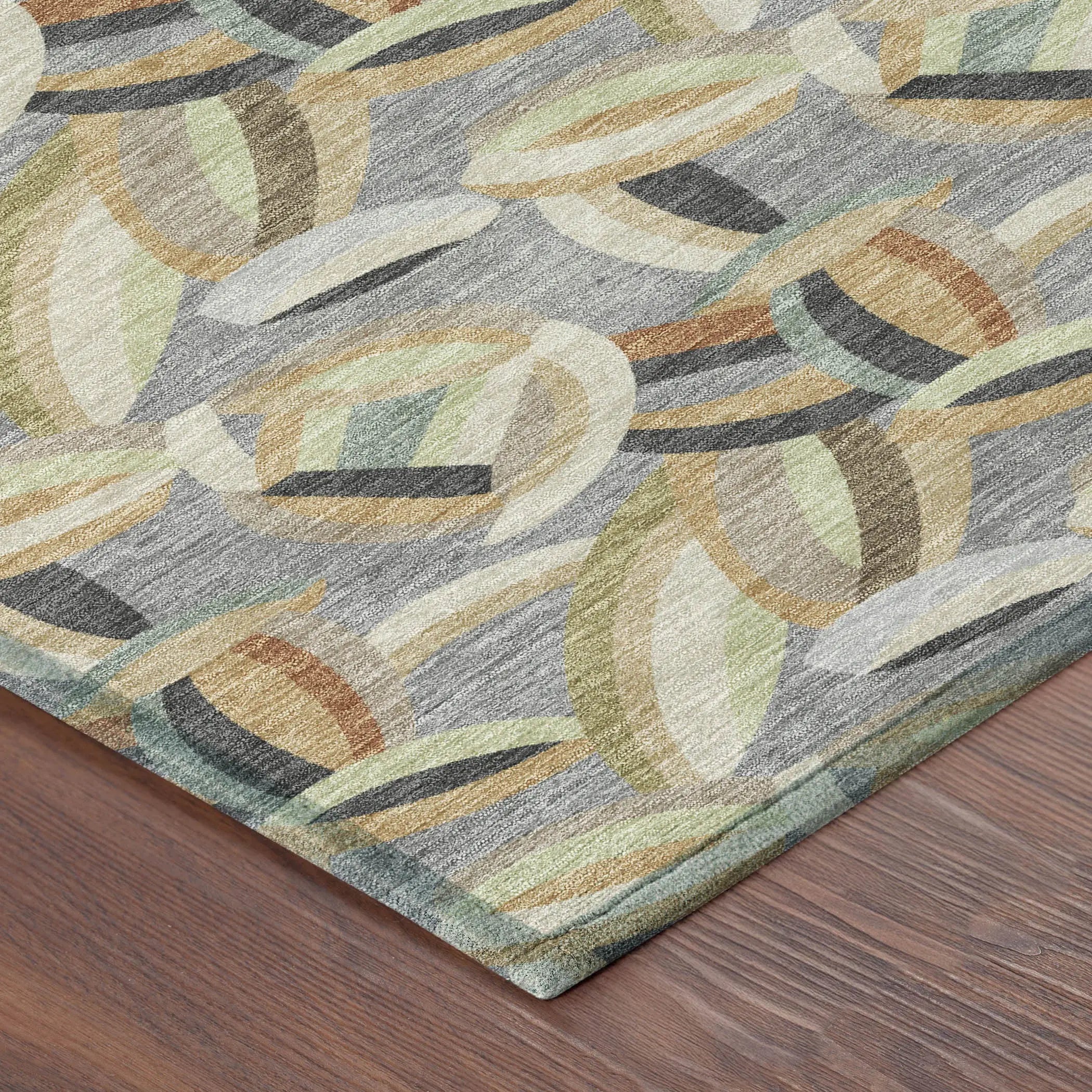8' X 10' Gray And Charcoal Abstract Washable Indoor Outdoor Area Rug Homeroots Outdoor