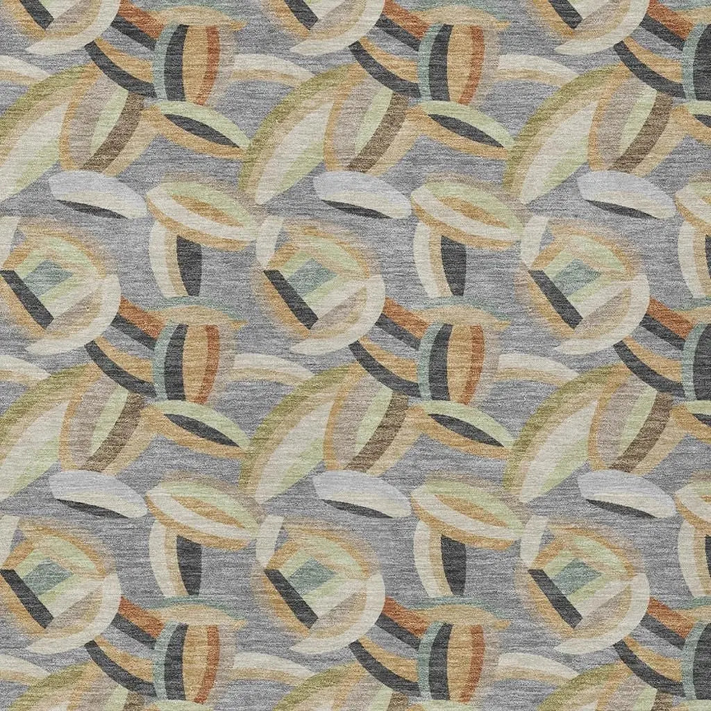 8' X 10' Gray And Charcoal Abstract Washable Indoor Outdoor Area Rug Homeroots Outdoor
