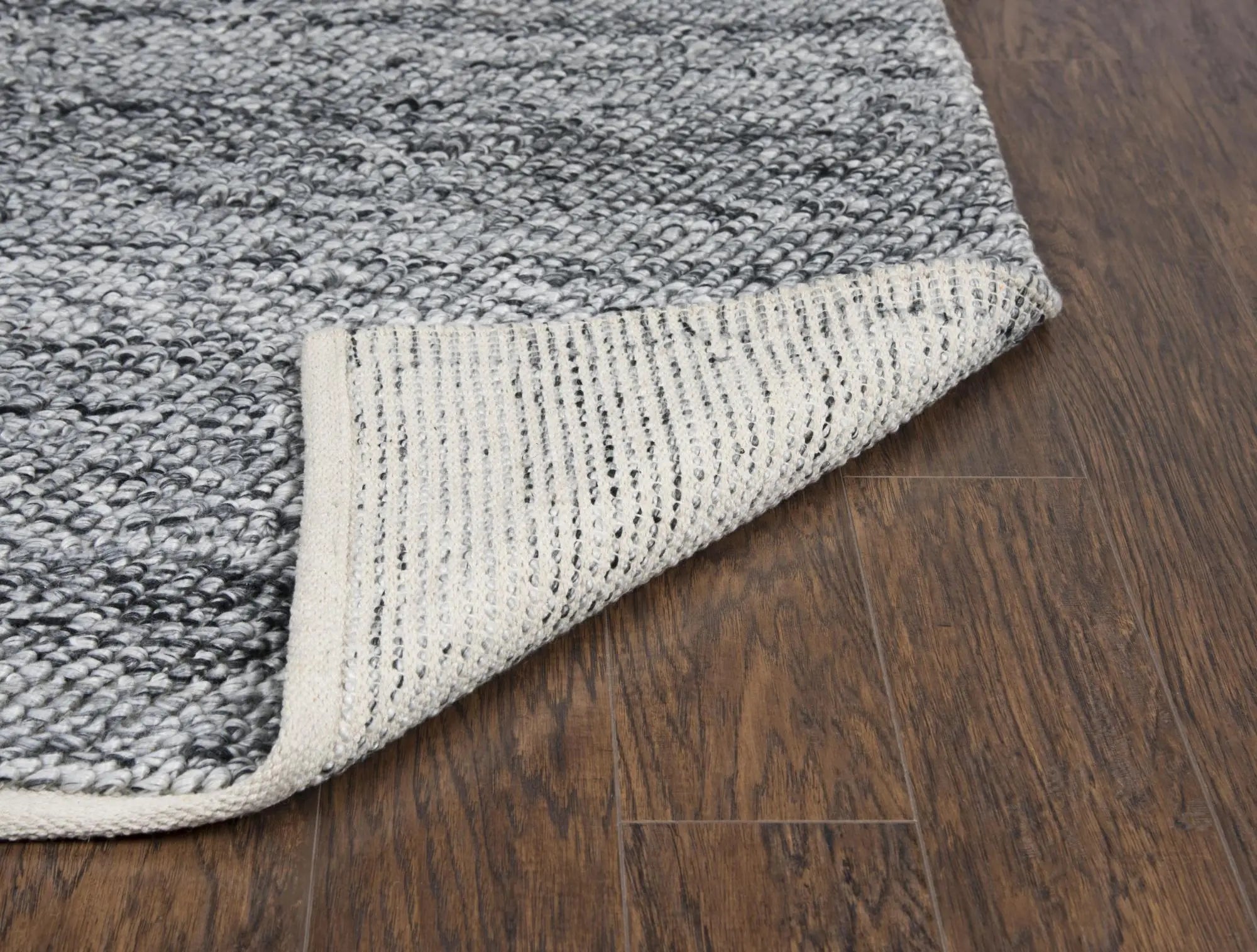 8' X 10' Gray And Charcoal Wool Hand Woven Area Rug Homeroots Home Decor